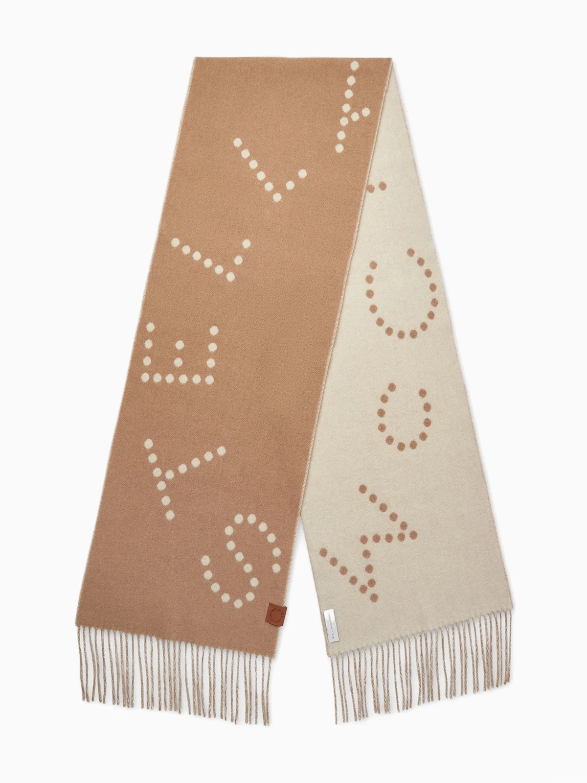 logo dotted fringed scarf