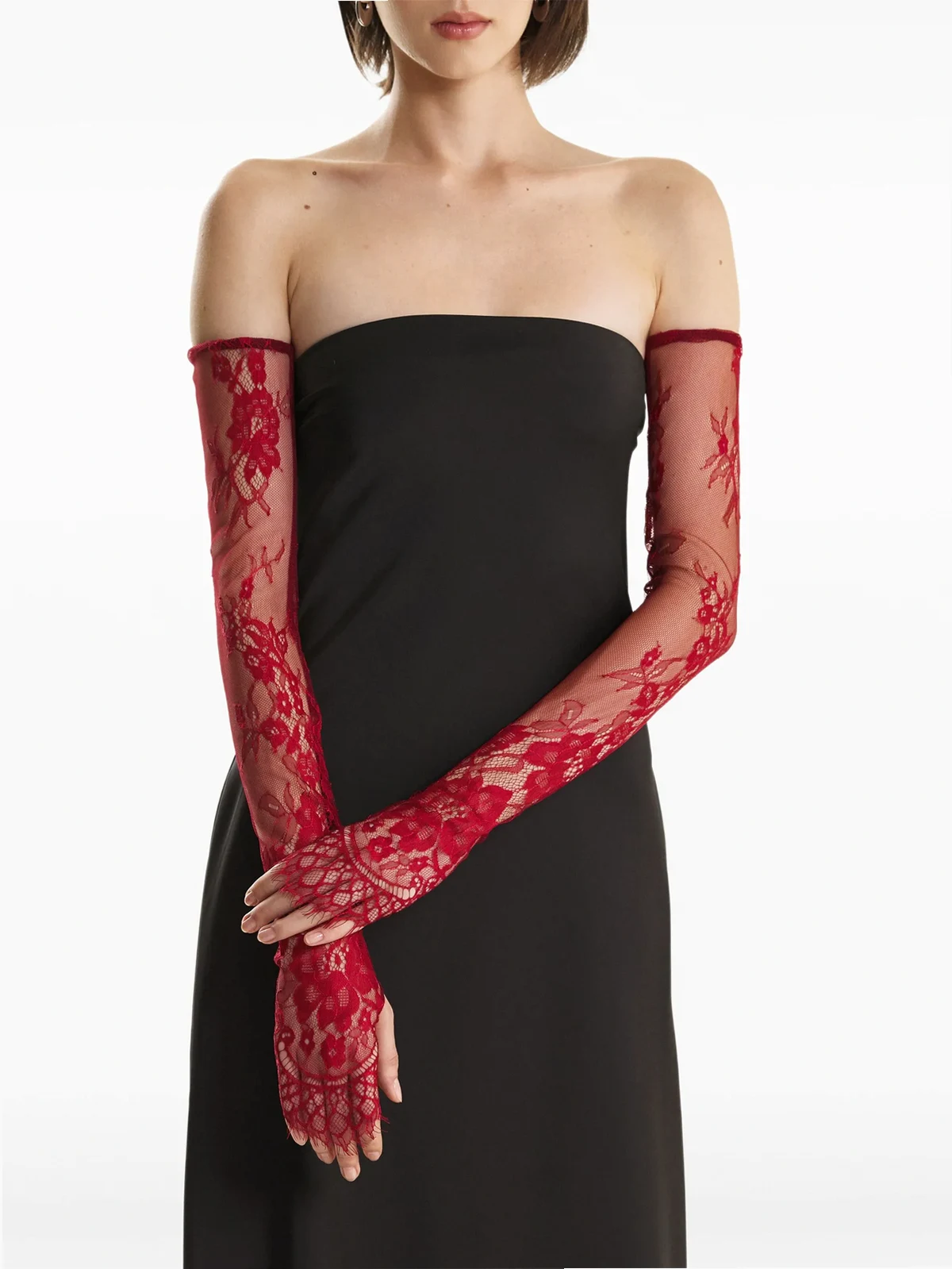 Handschuhe mit Spitzenblumen