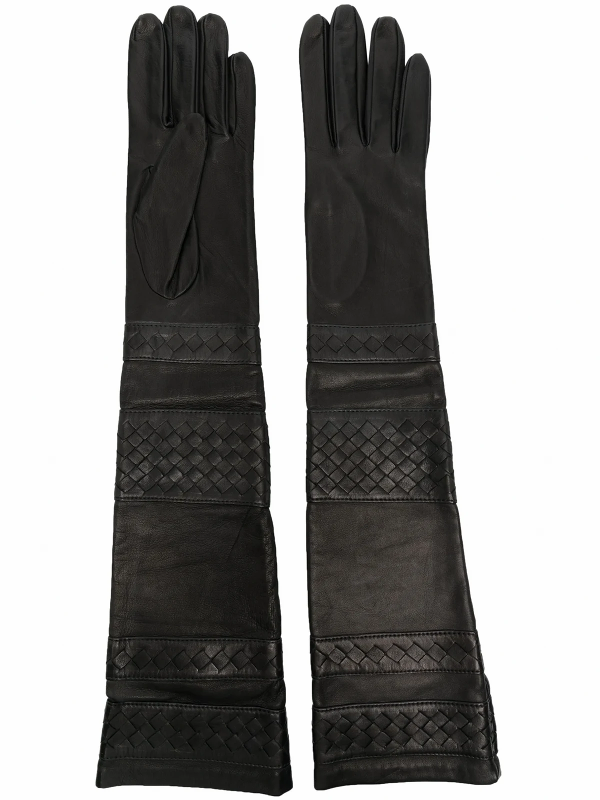 Ellenbogenlange Lederhandschuhe