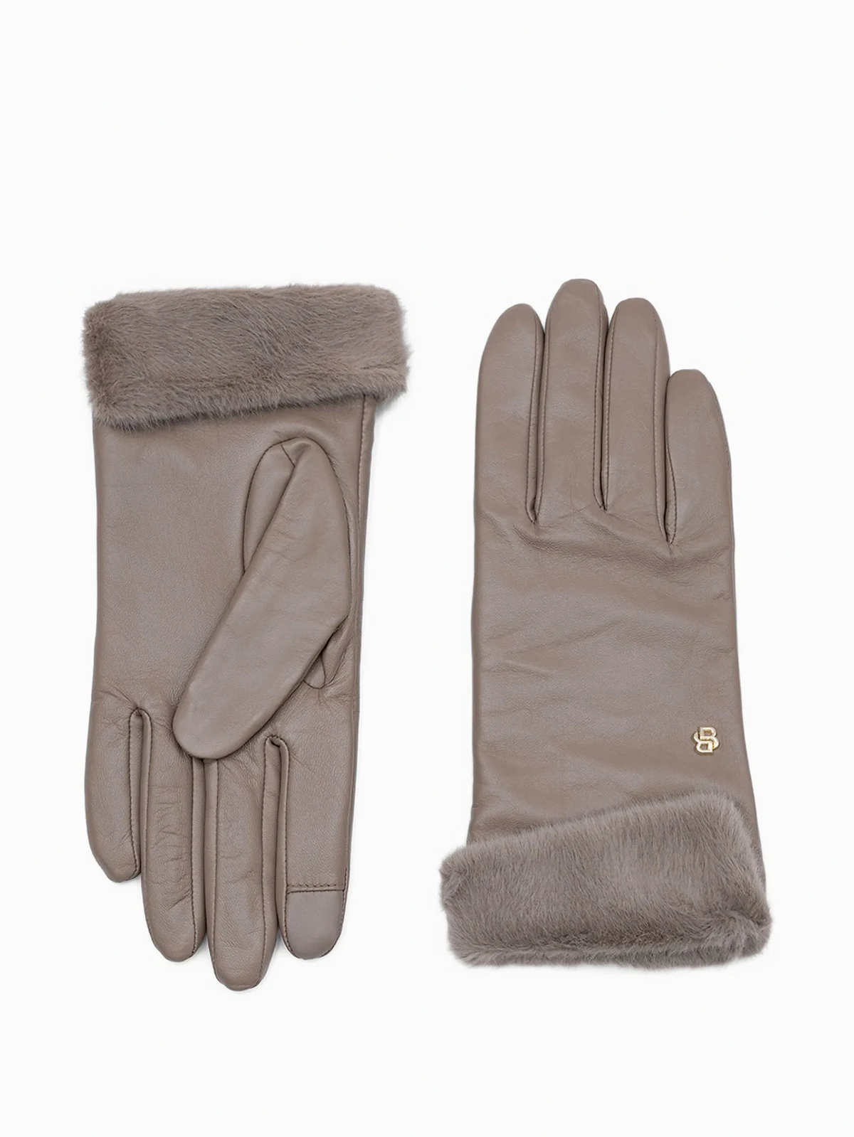 fur-trim gloves