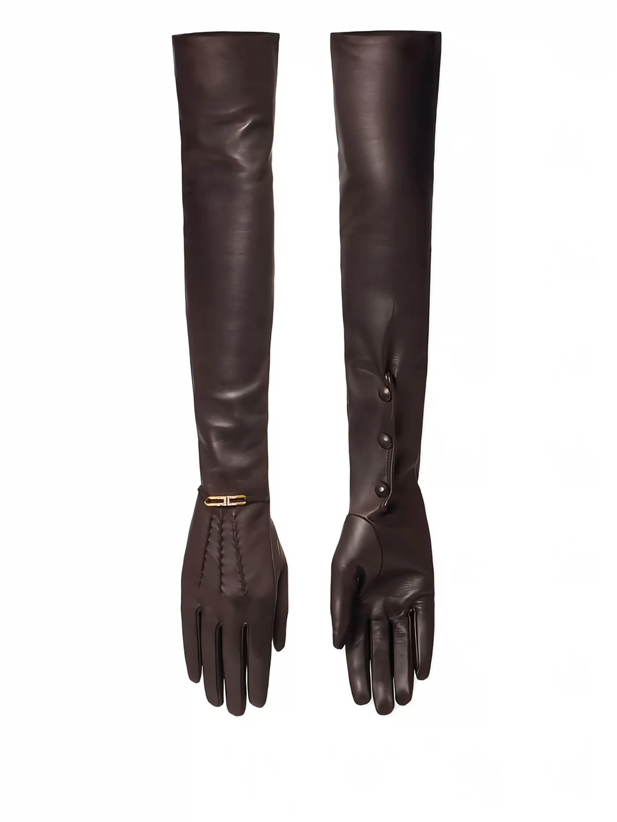jewel detail nappa leather gloves