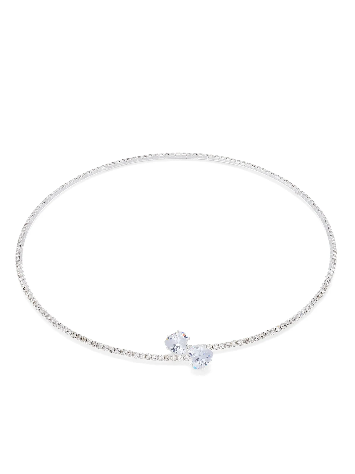 heart-charm crystal-embellished necklace