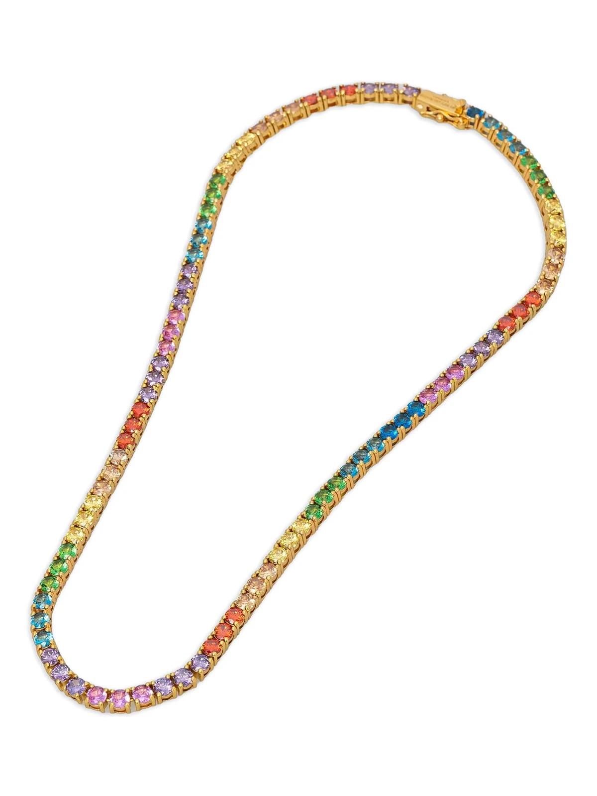 rainbow tennis necklace