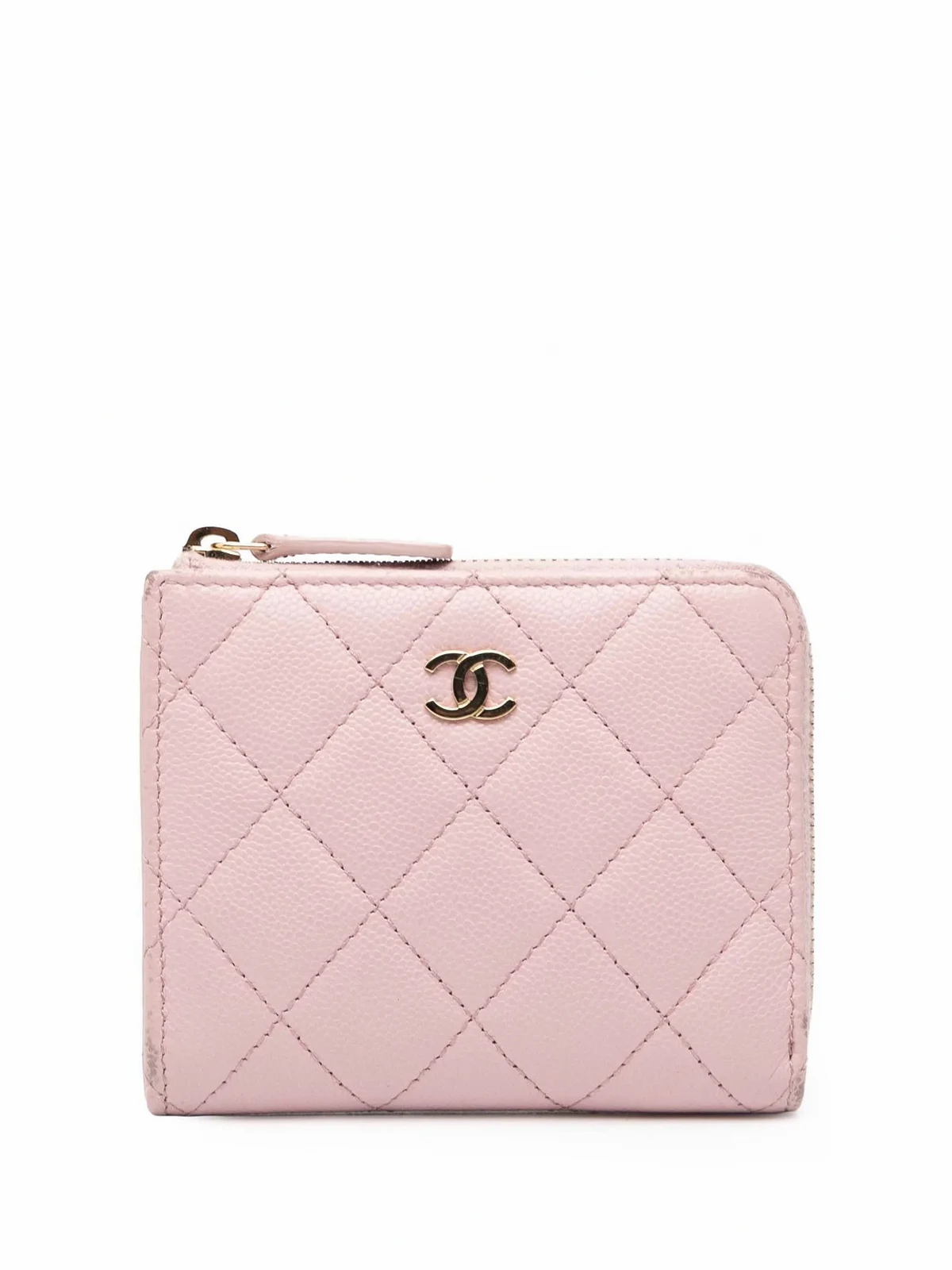 2021-2025 CC Quilted Caviar Zipped Wallet small wallets