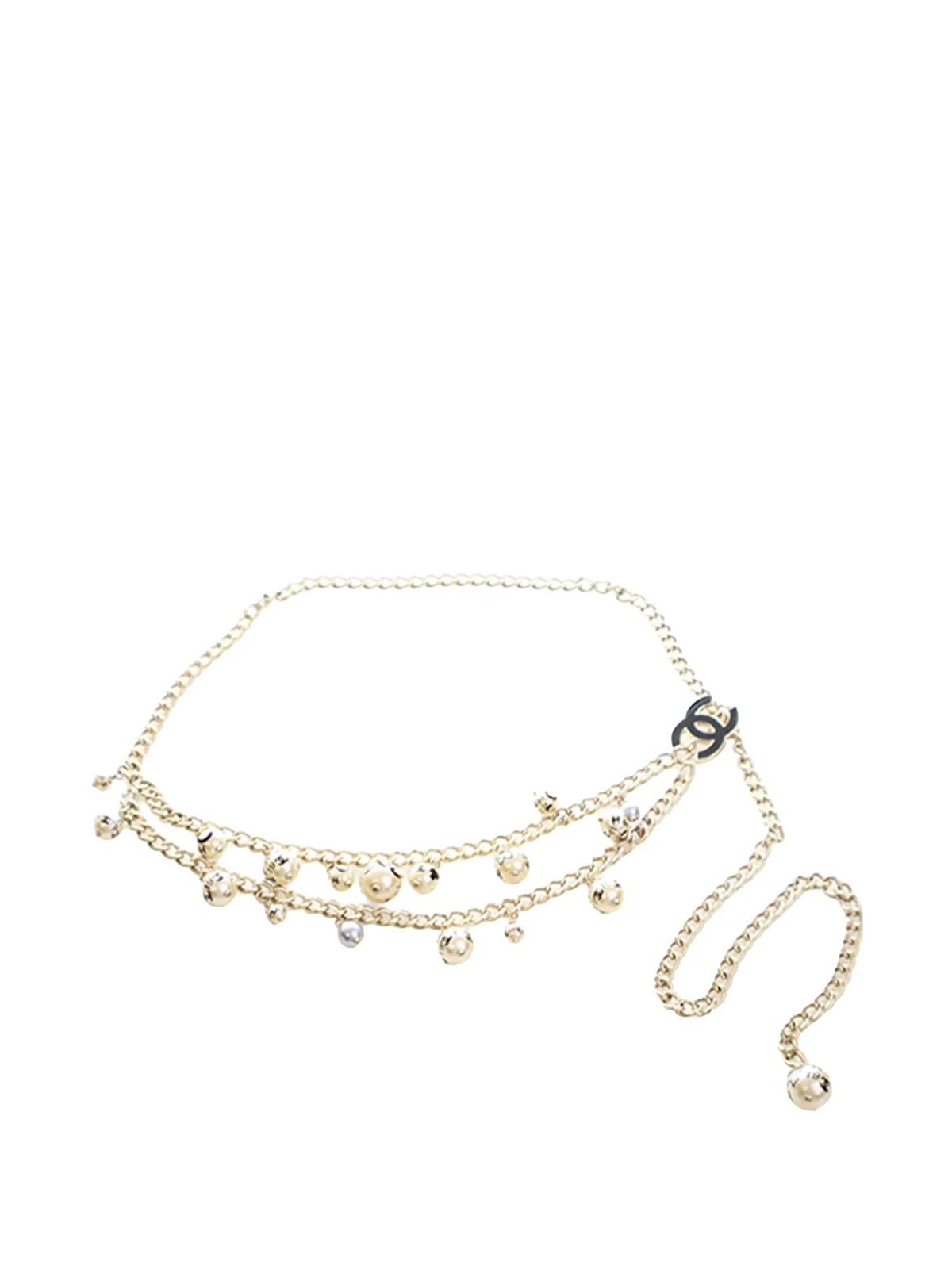 2006 vergoldeter CC Kettengürtel mit Kunstperlen