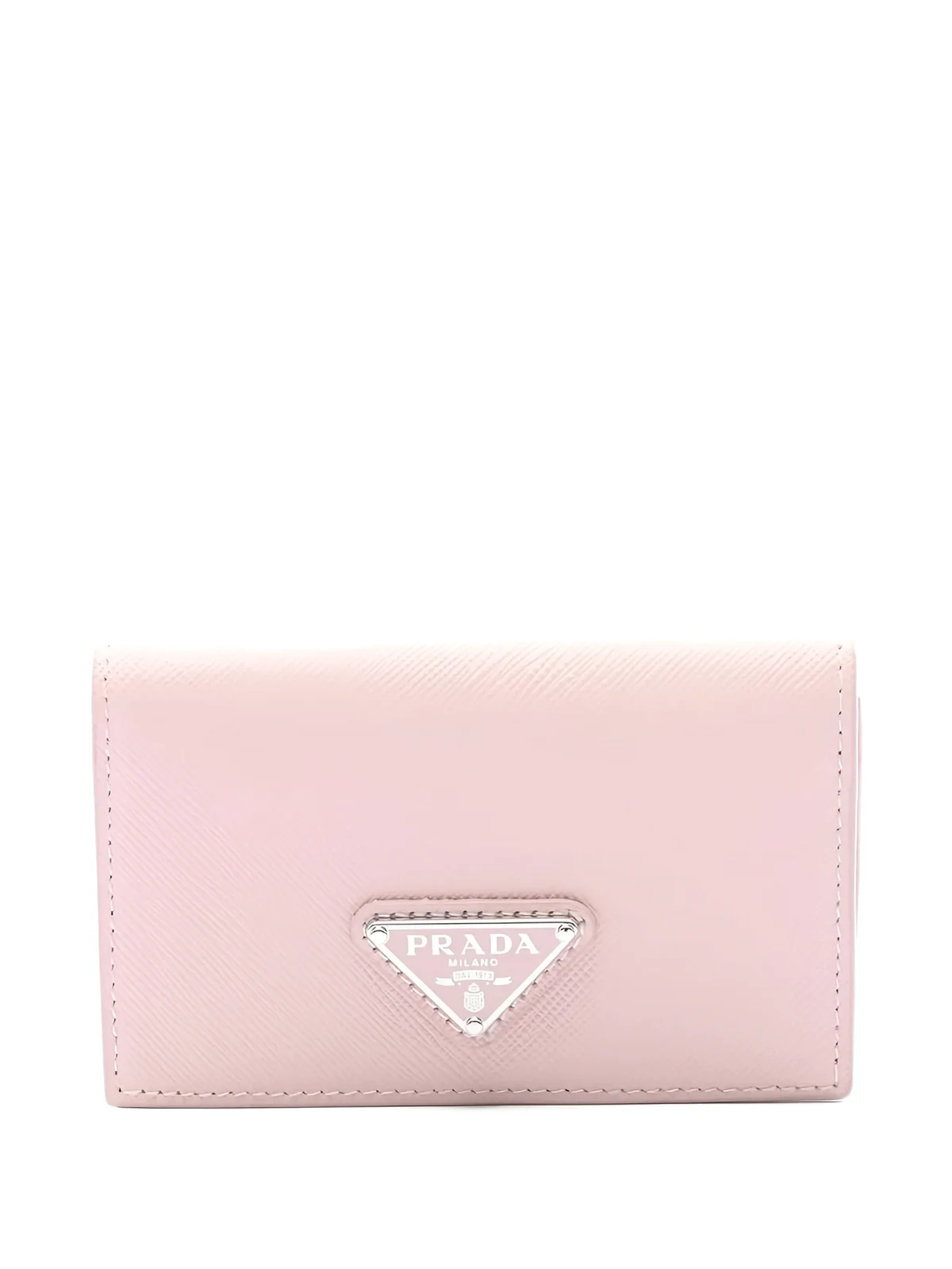2010s saffiano triangle-logo card case
