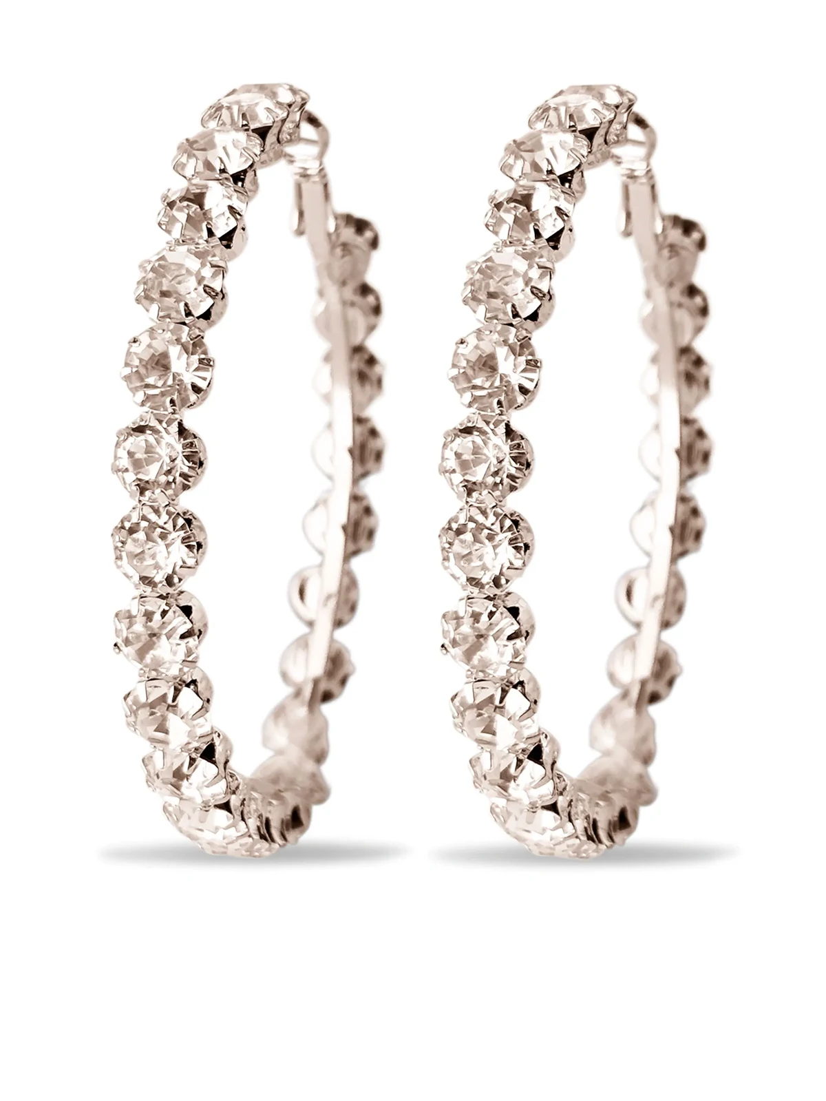 rhinestone-embellished hoop earrings