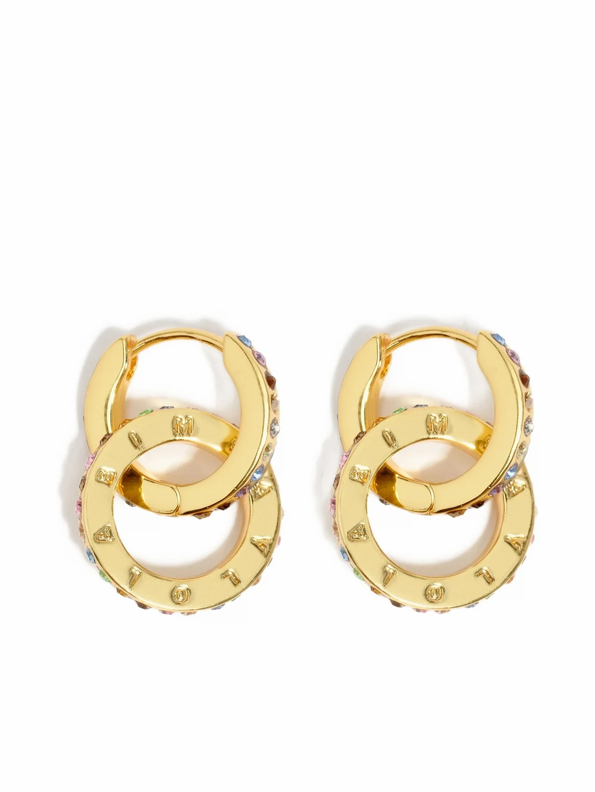 double logo hoop earrings