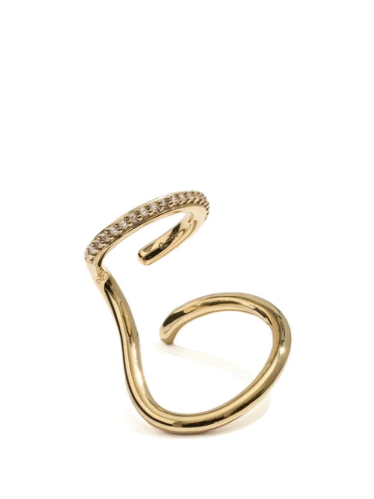 Sonder Ear Cuff aus 14kt Gelbgold-Pavé