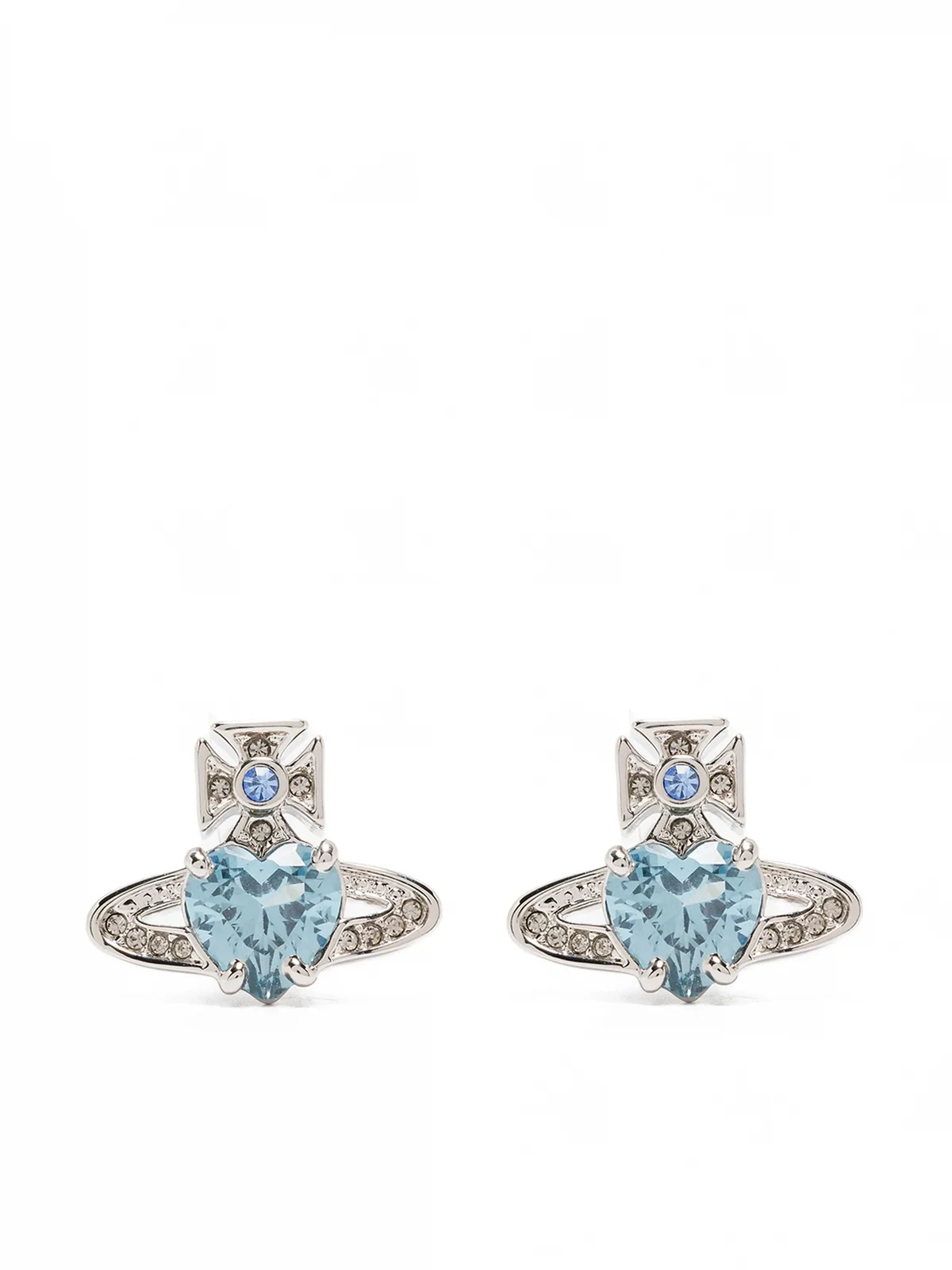 Ohrringe mit Schmucksteinen in Herzform