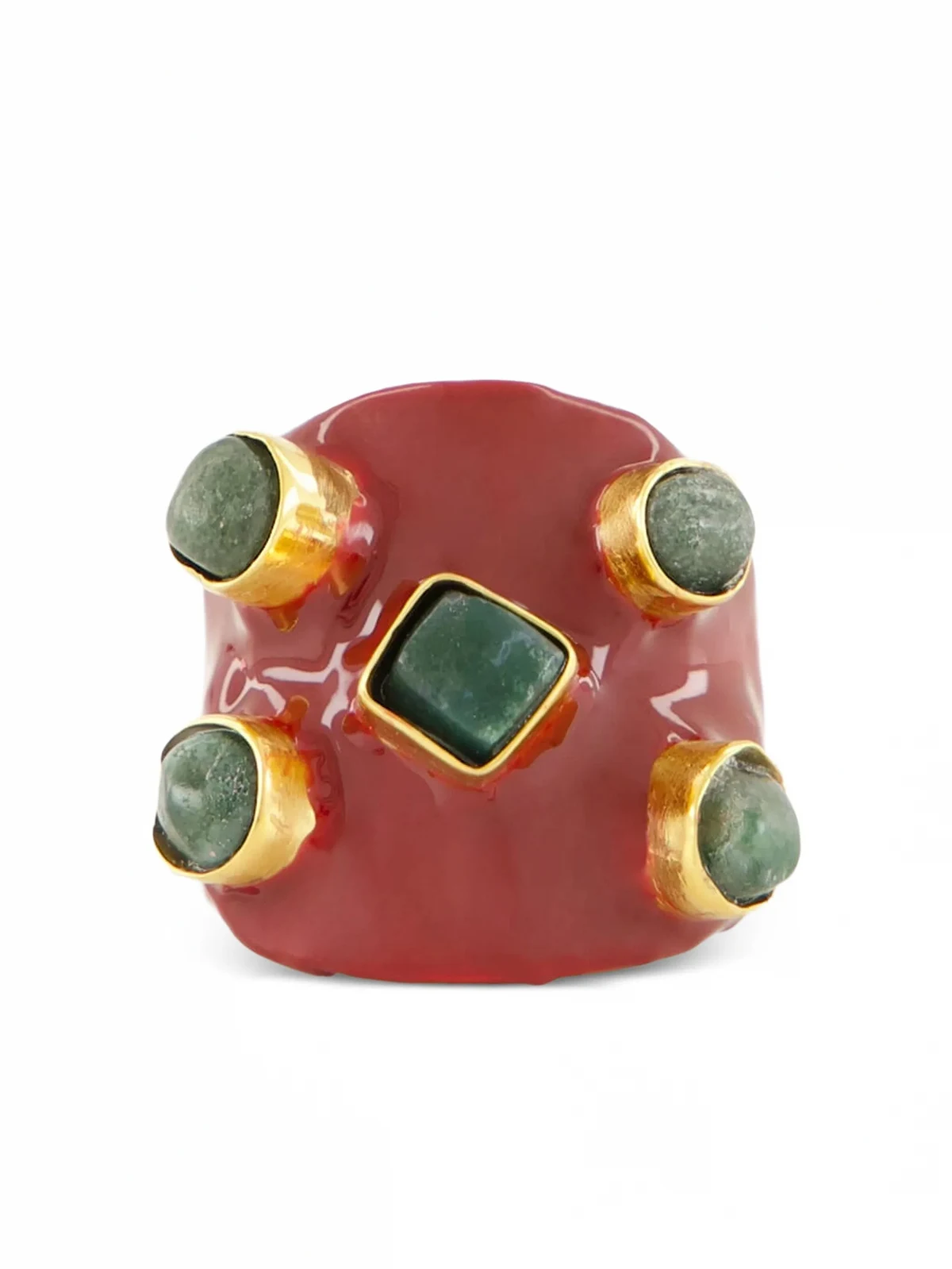 stone-embellished enamel ring