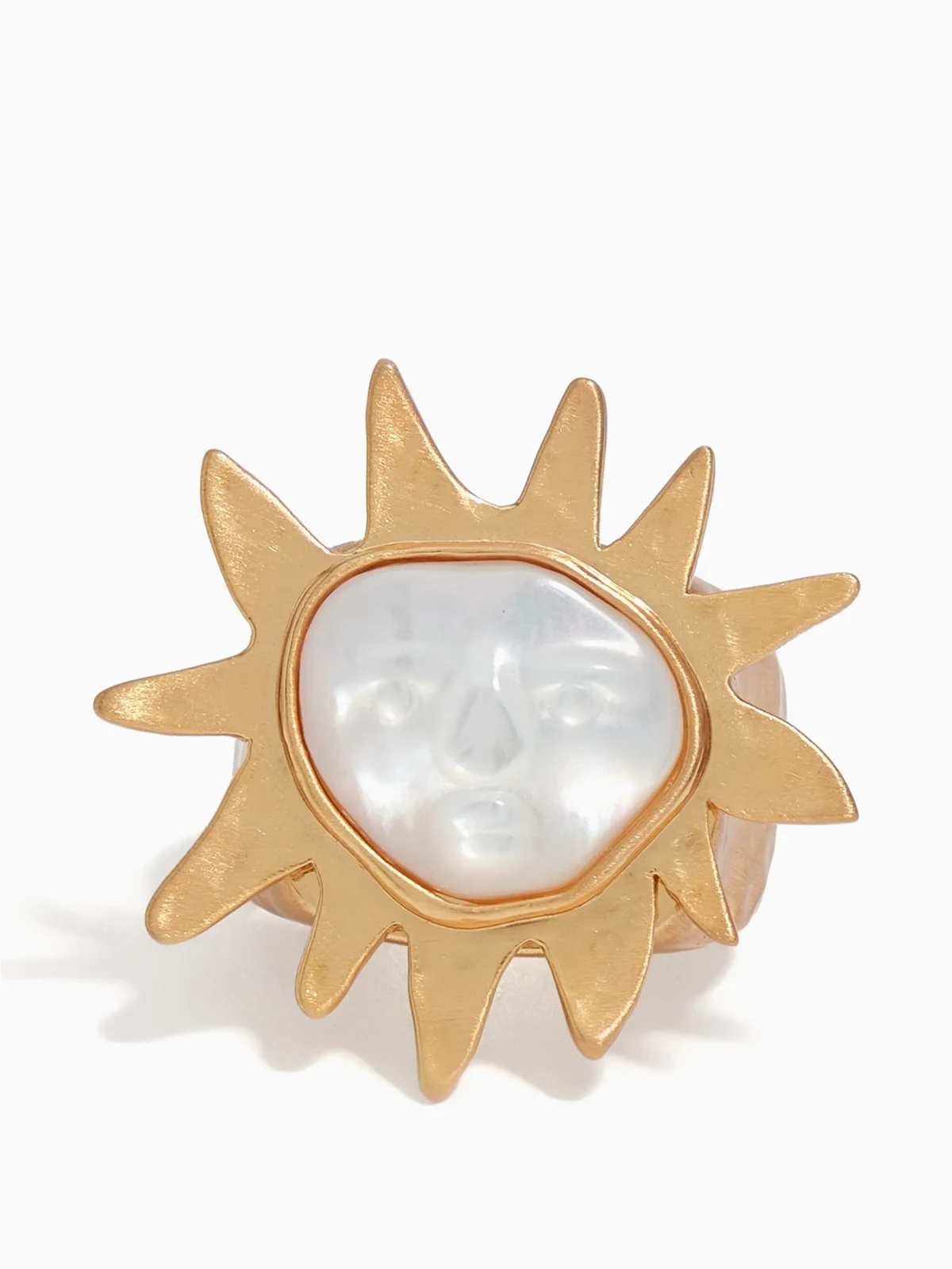 Sun Ring mit Kunstperlen