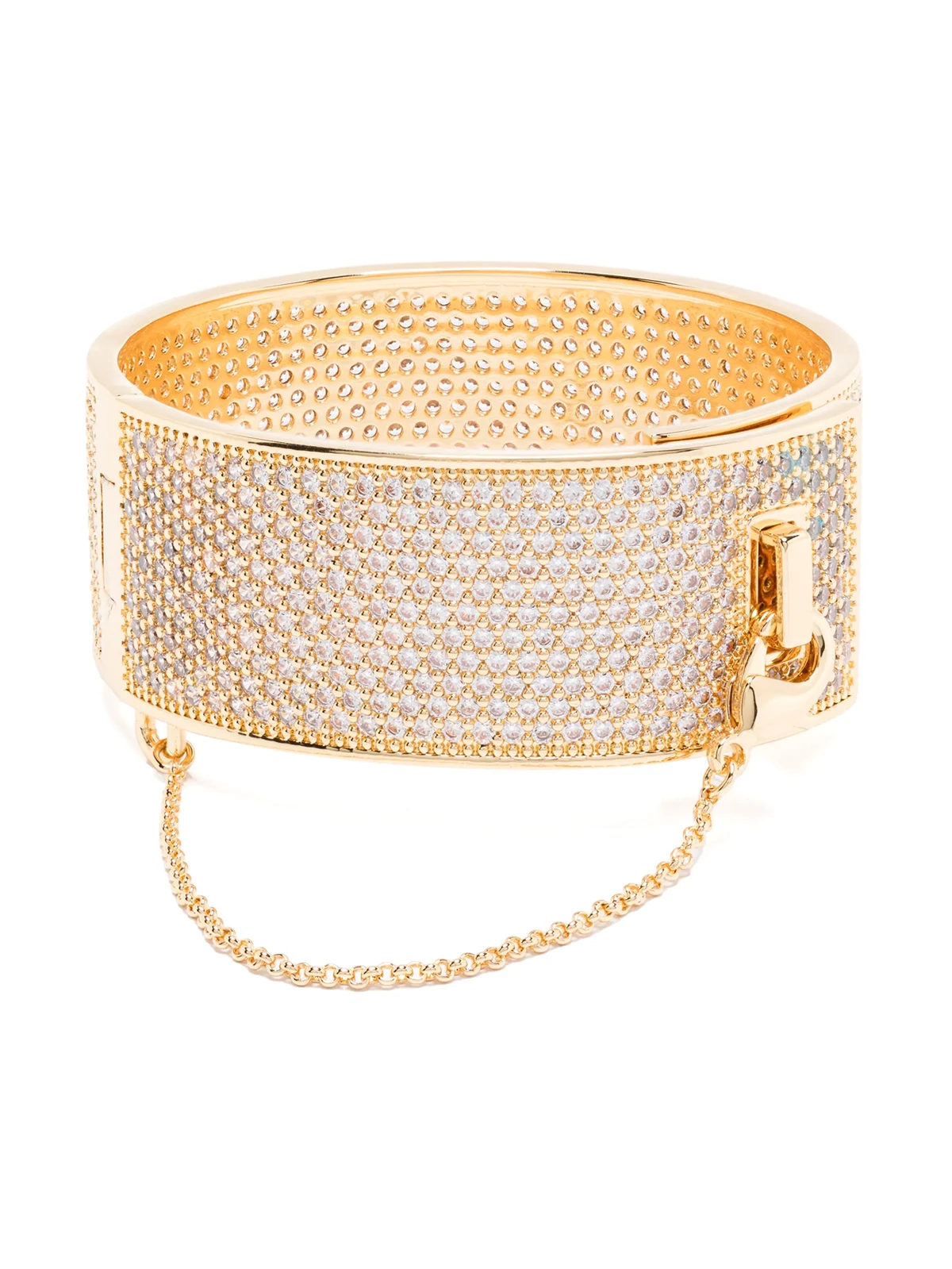 12K yellow gold Pavé Safety Chain cuff
