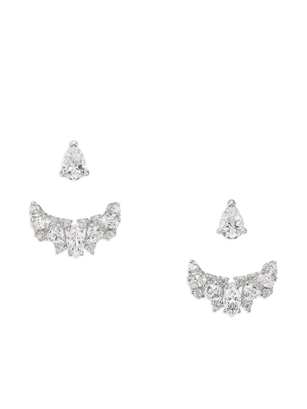 18kt white gold Snowflower Twinkle diamond earrings