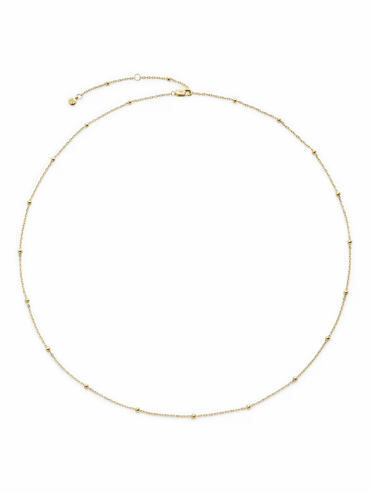 18K yellow gold bead-chain necklace