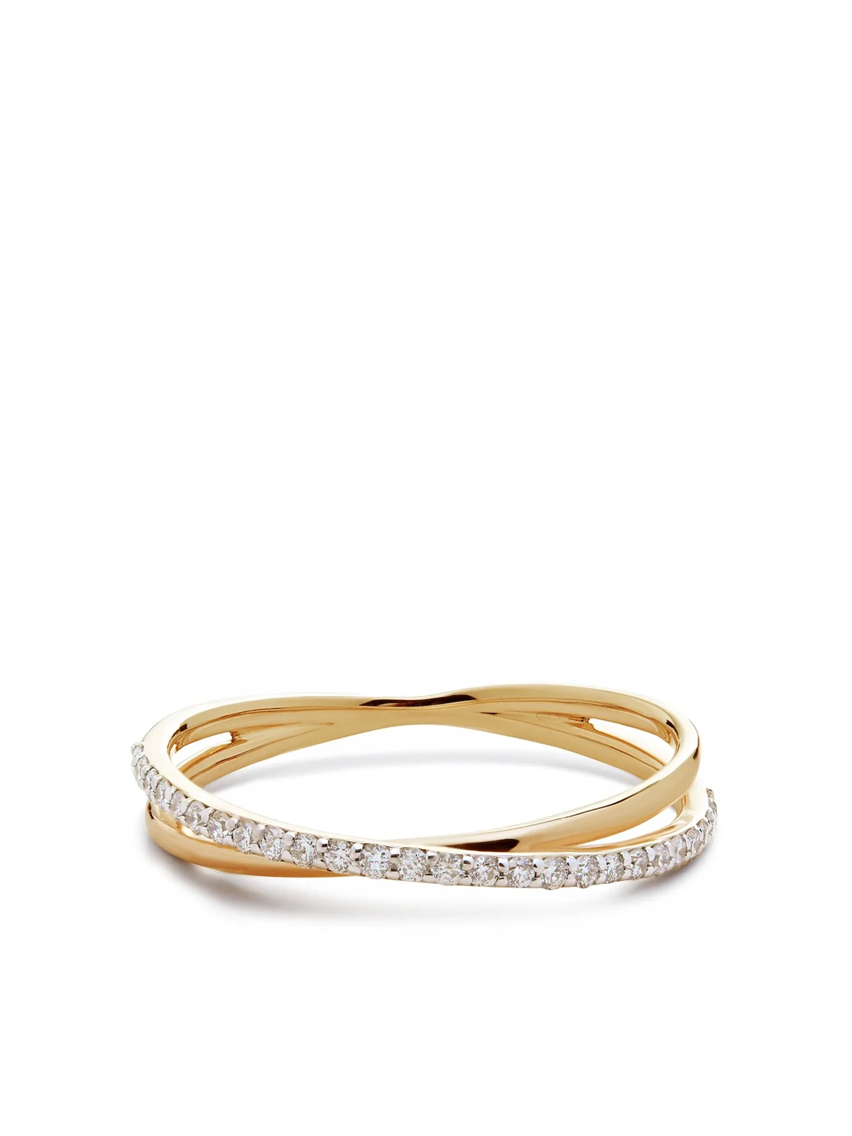 14kt yellow gold Crossover diamond ring