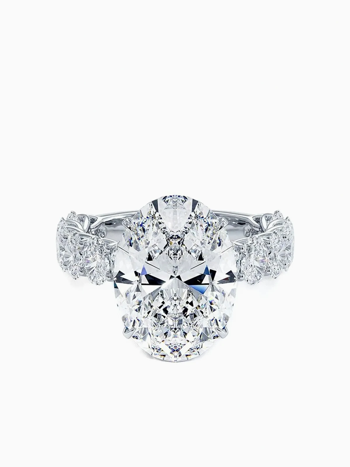 14K white gold lab-grown diamond ring