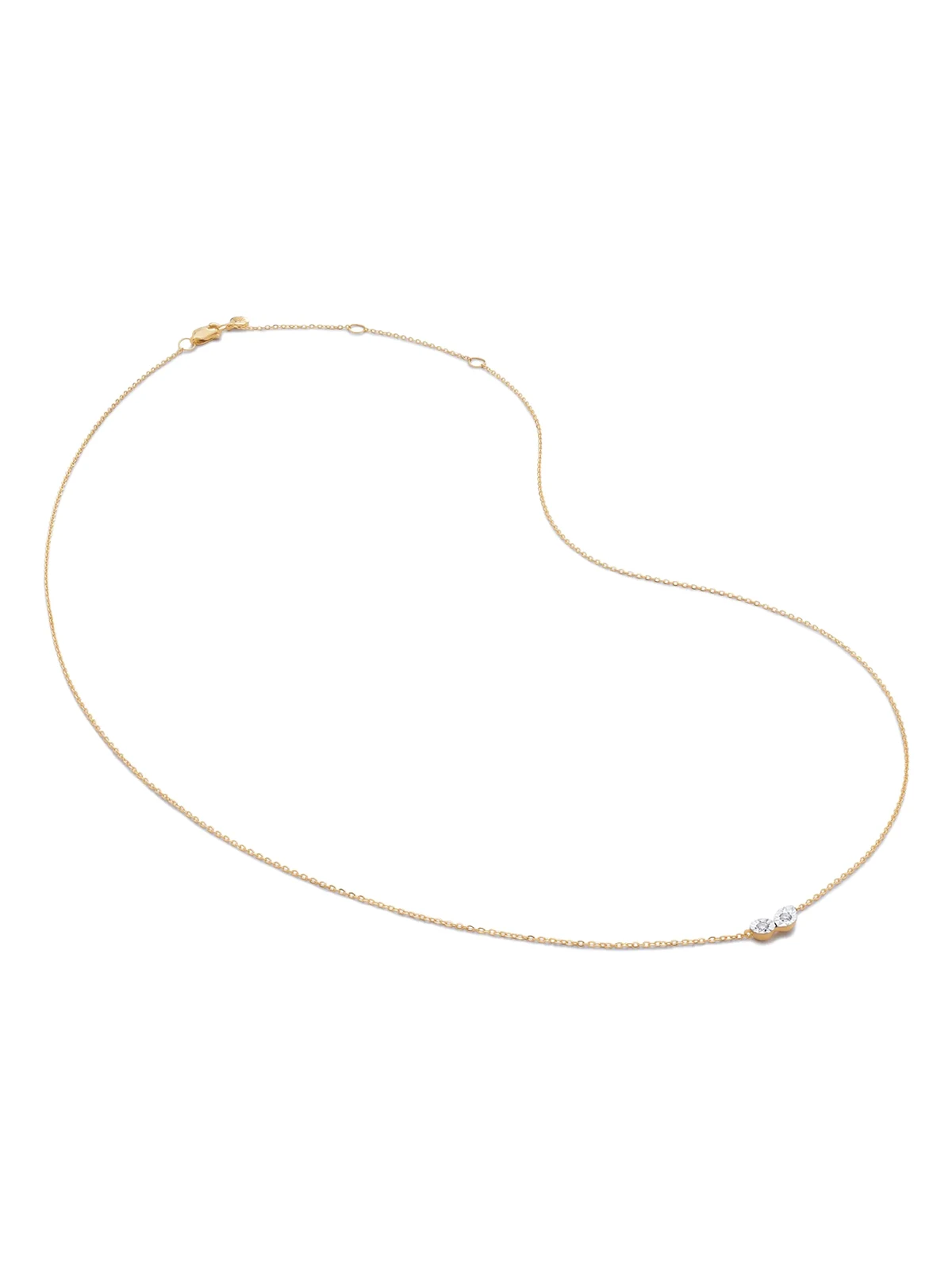 14K yellow gold diamond chain necklace