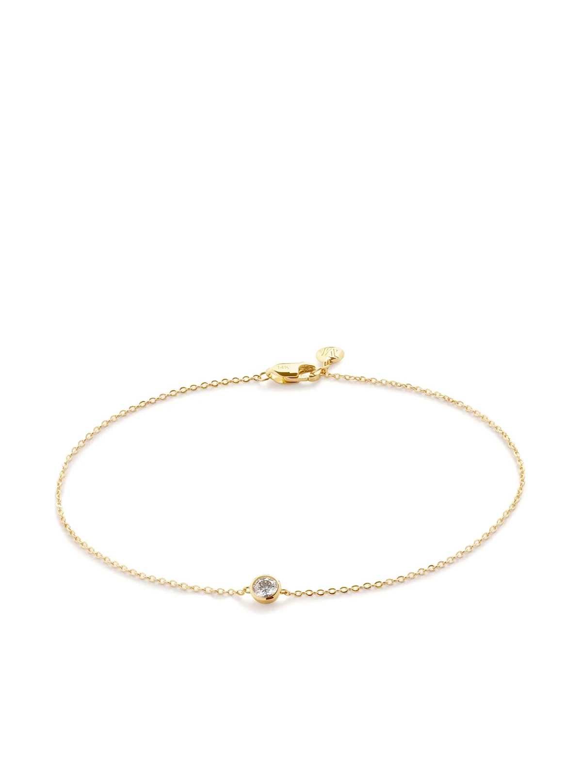14kt yellow gold Solitaire diamond bracelet