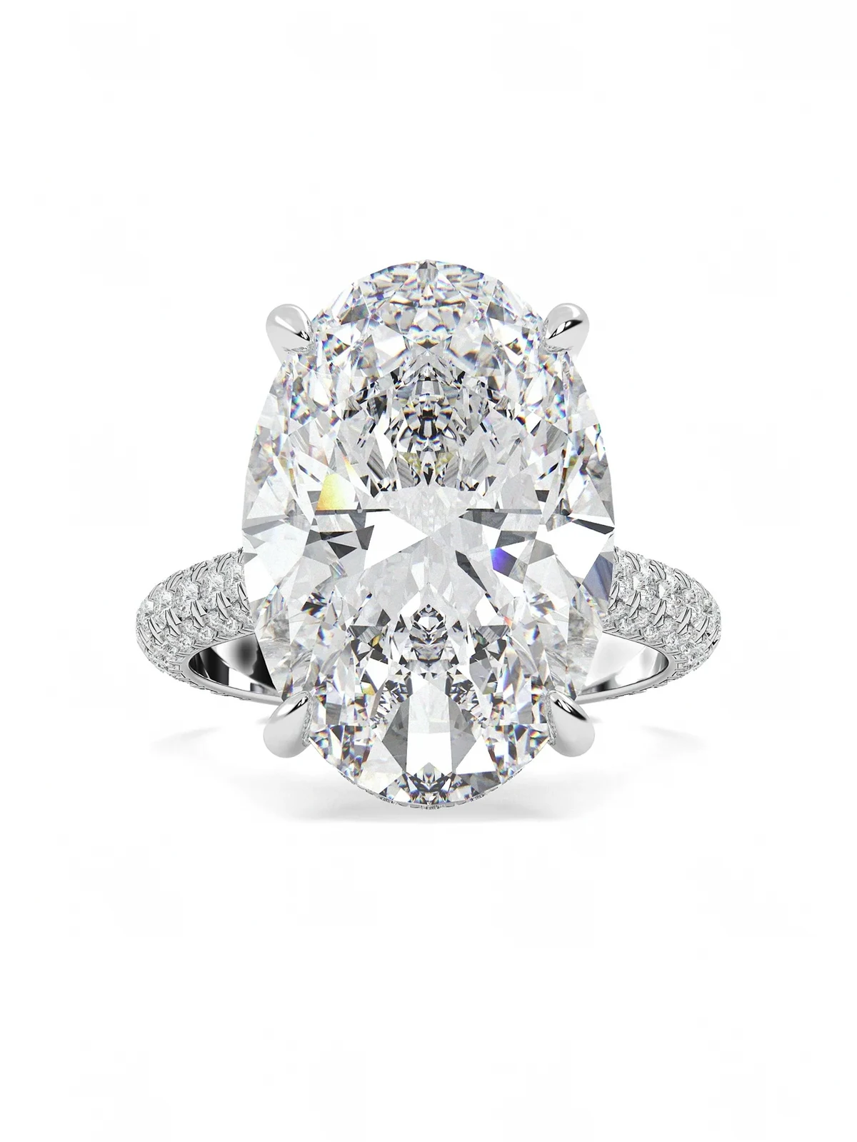 14K white gold diamond accented ring