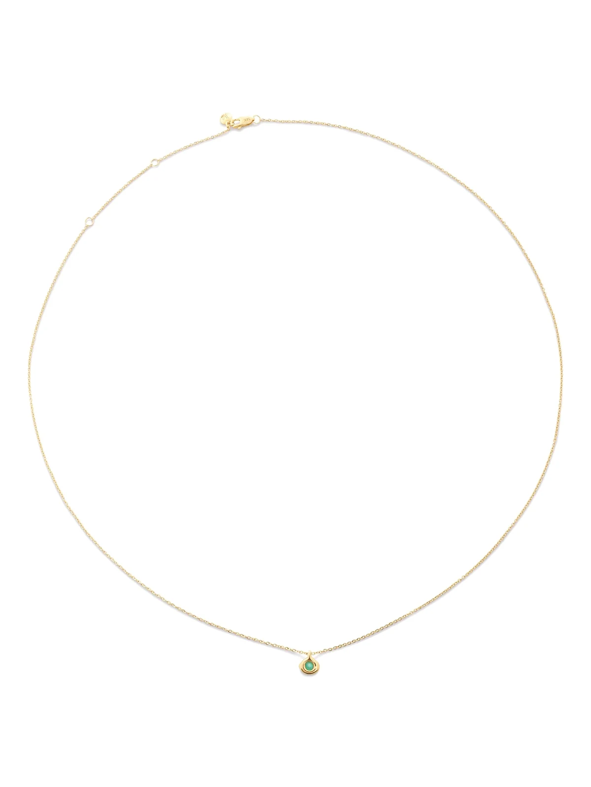 14kt Siren Gelbgoldhalskette mit Smaragd