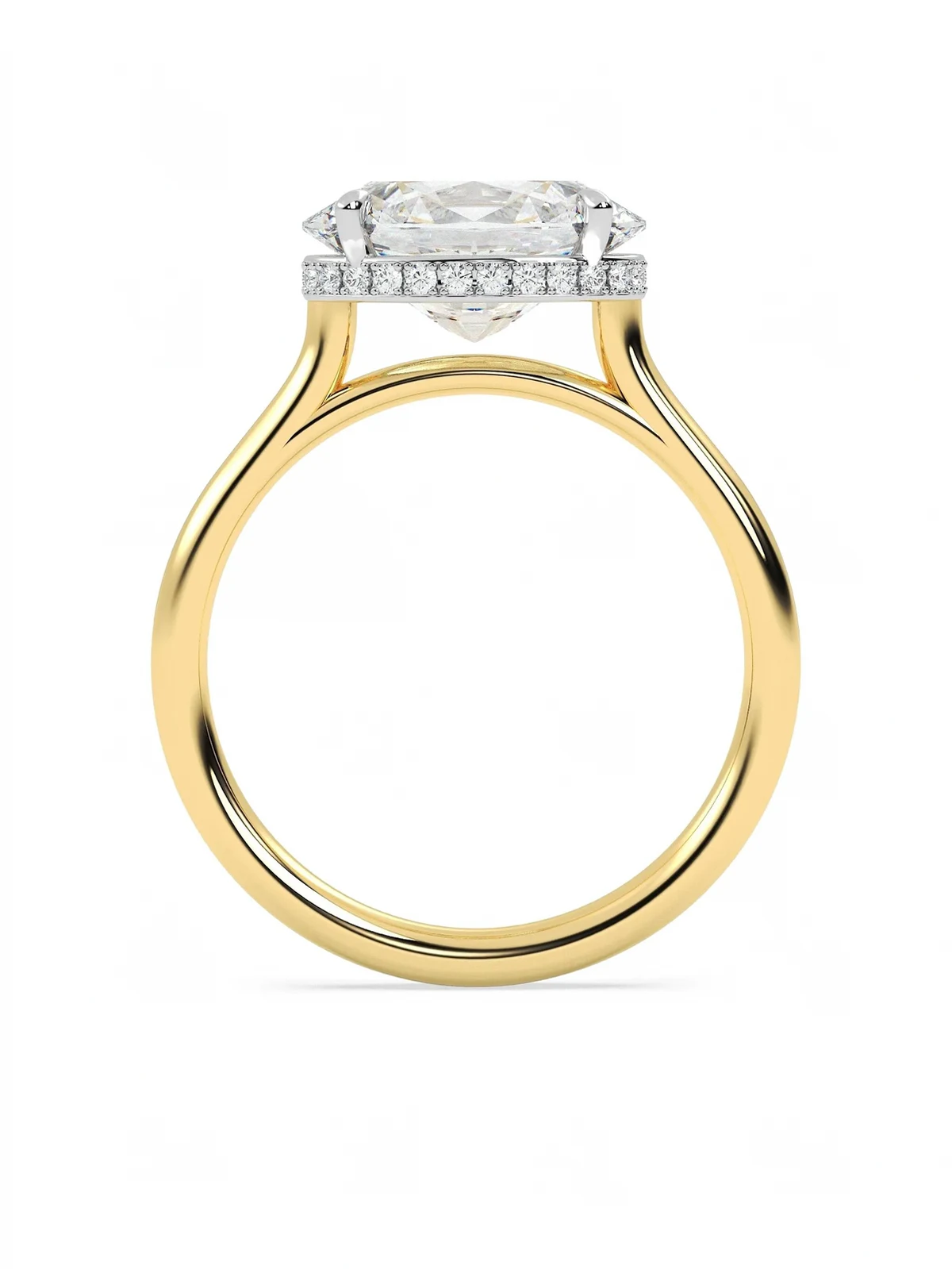 14K yellow gold lab-grown diamond solitaire ring
