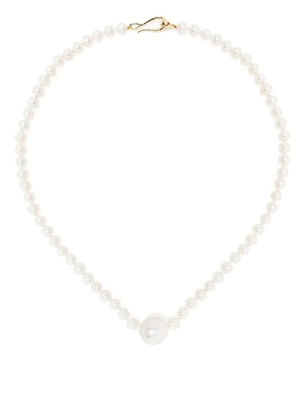 14kt Gelbgoldhalskette mit Perle