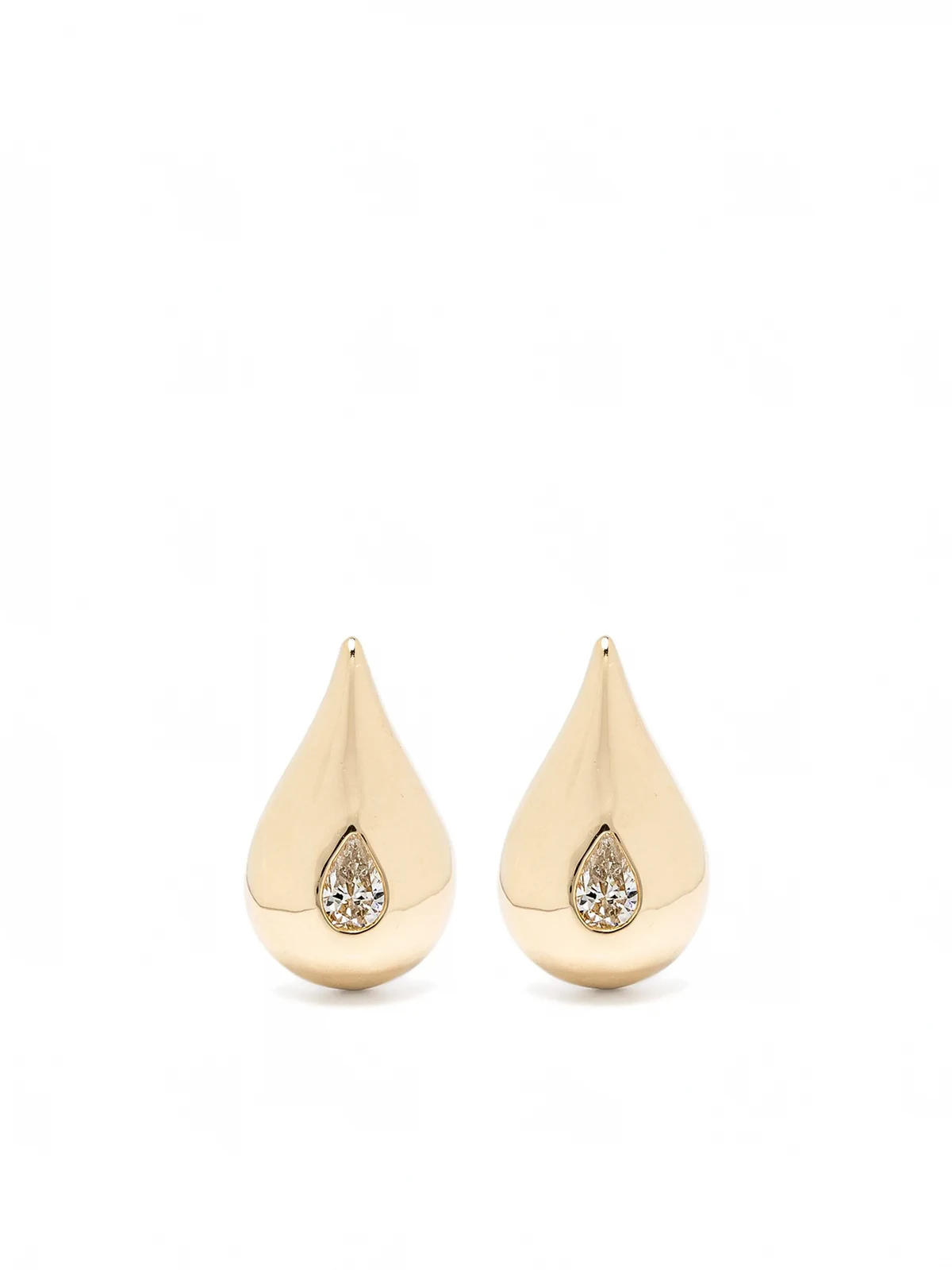 14kt yellow gold diamonds teardrop-shaped earrings