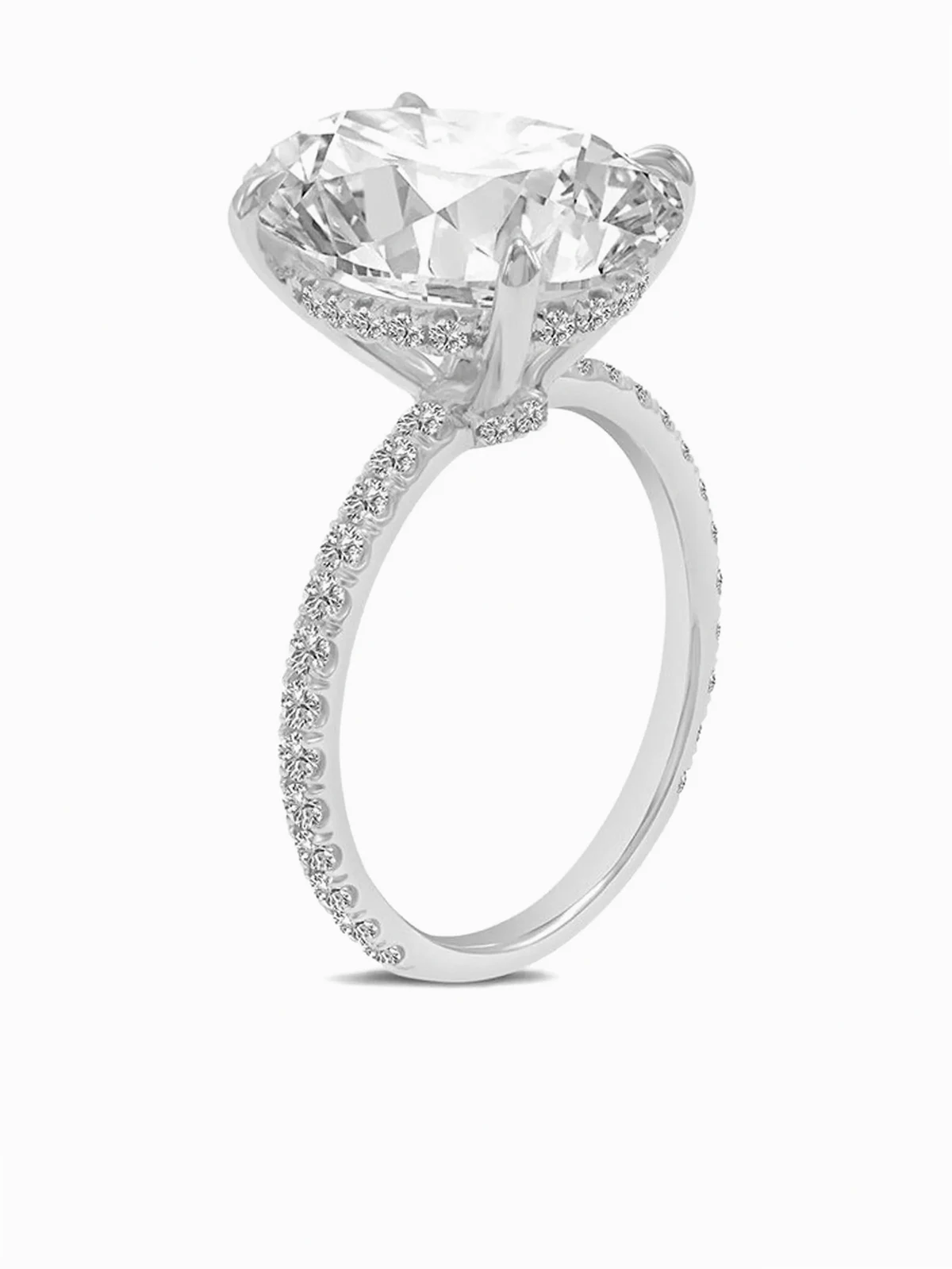 14K white gold Accented lab-grown diamond ring