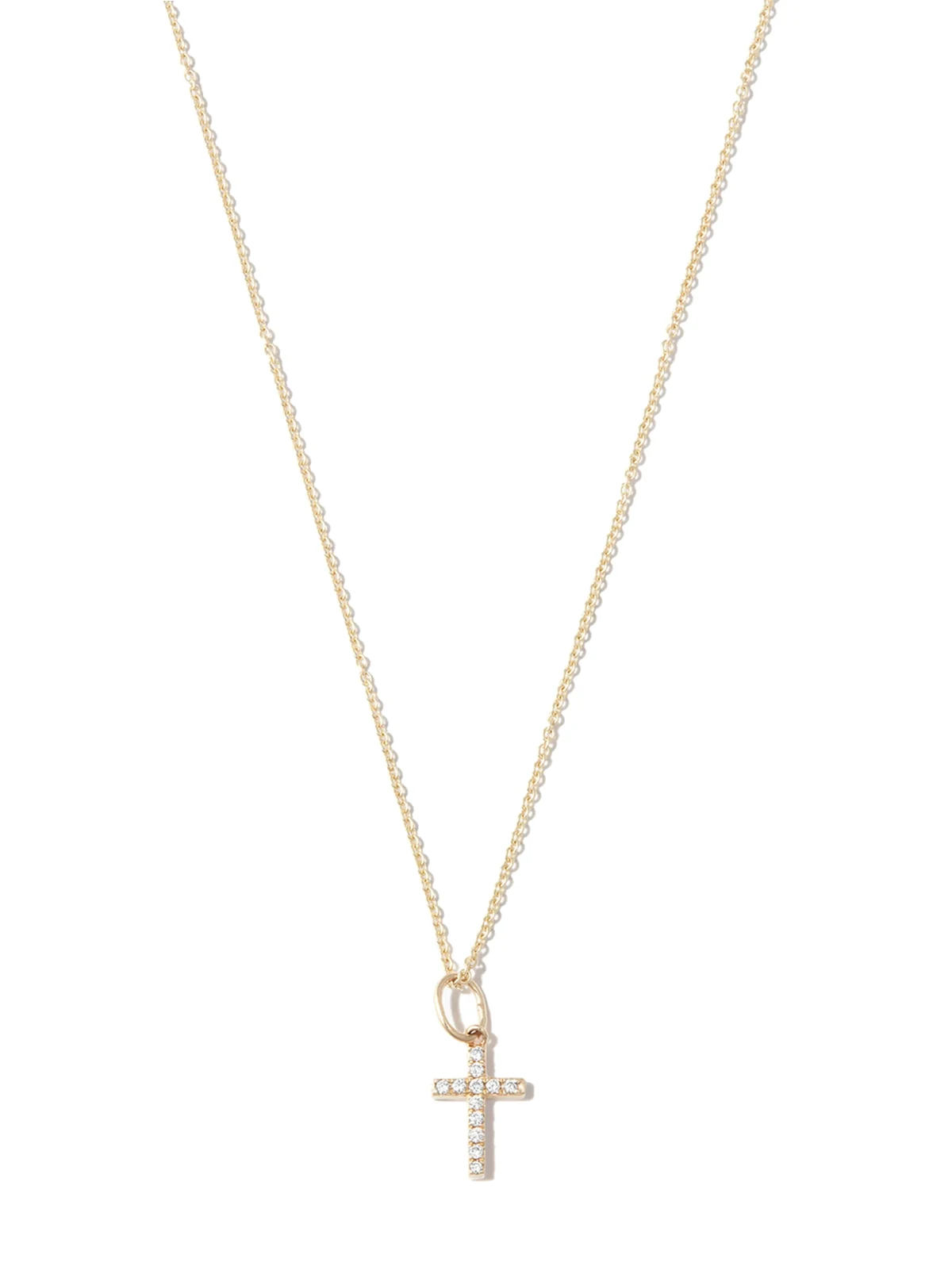 14kt yellow gold diamond cross necklace