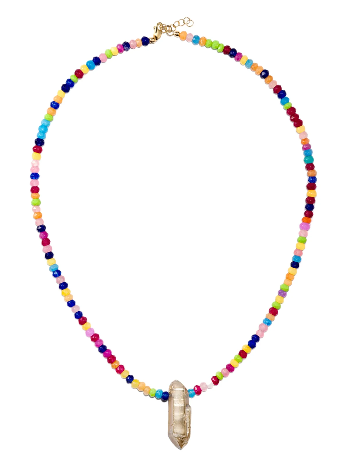 9kt yellow gold jade necklace