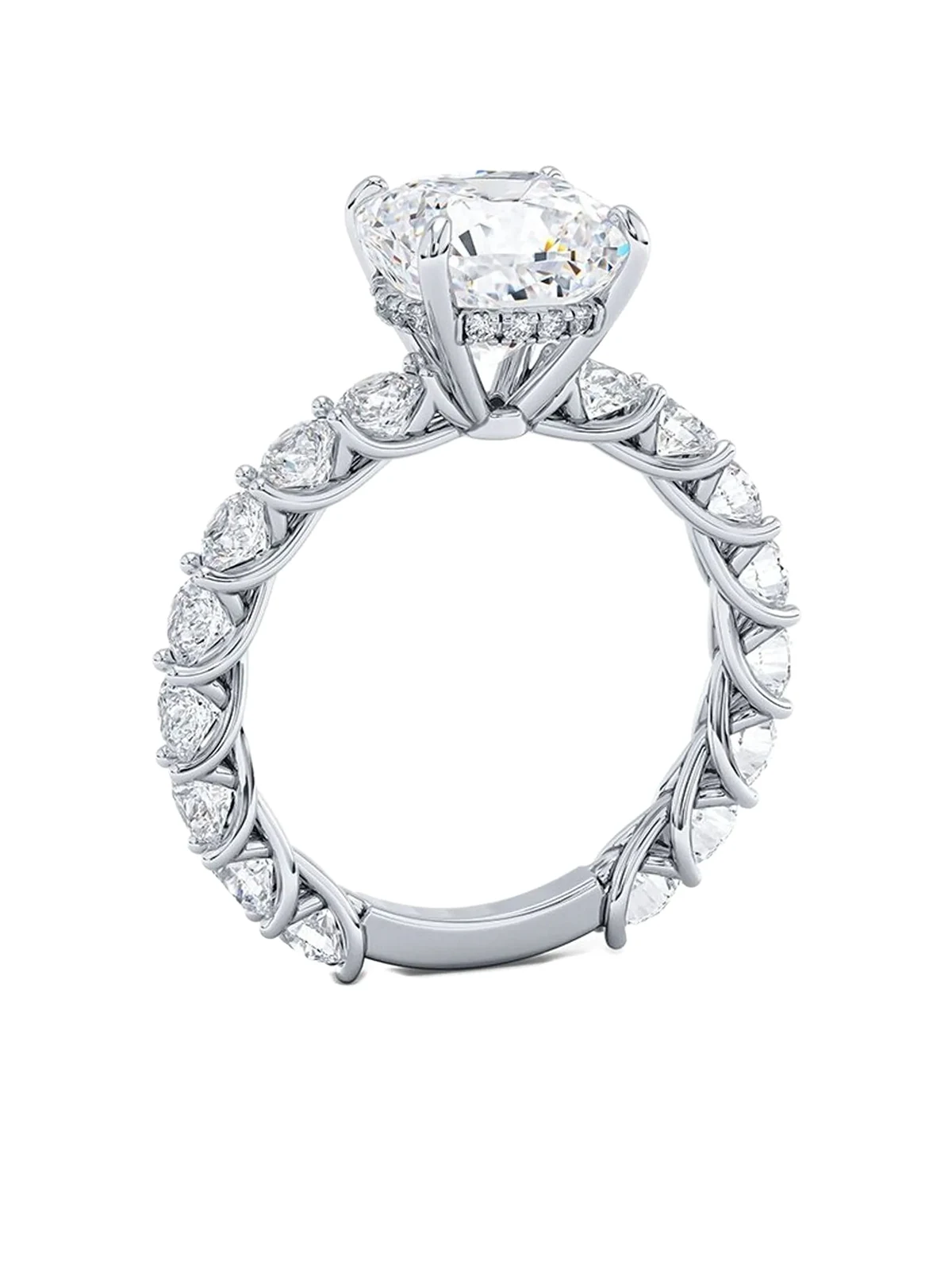 14K white gold diamond engagement ring