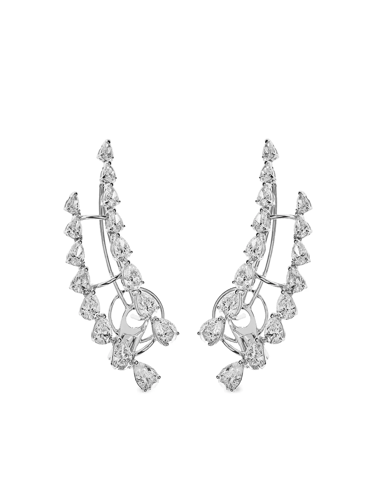 18kt white gold diamond ear cuffs