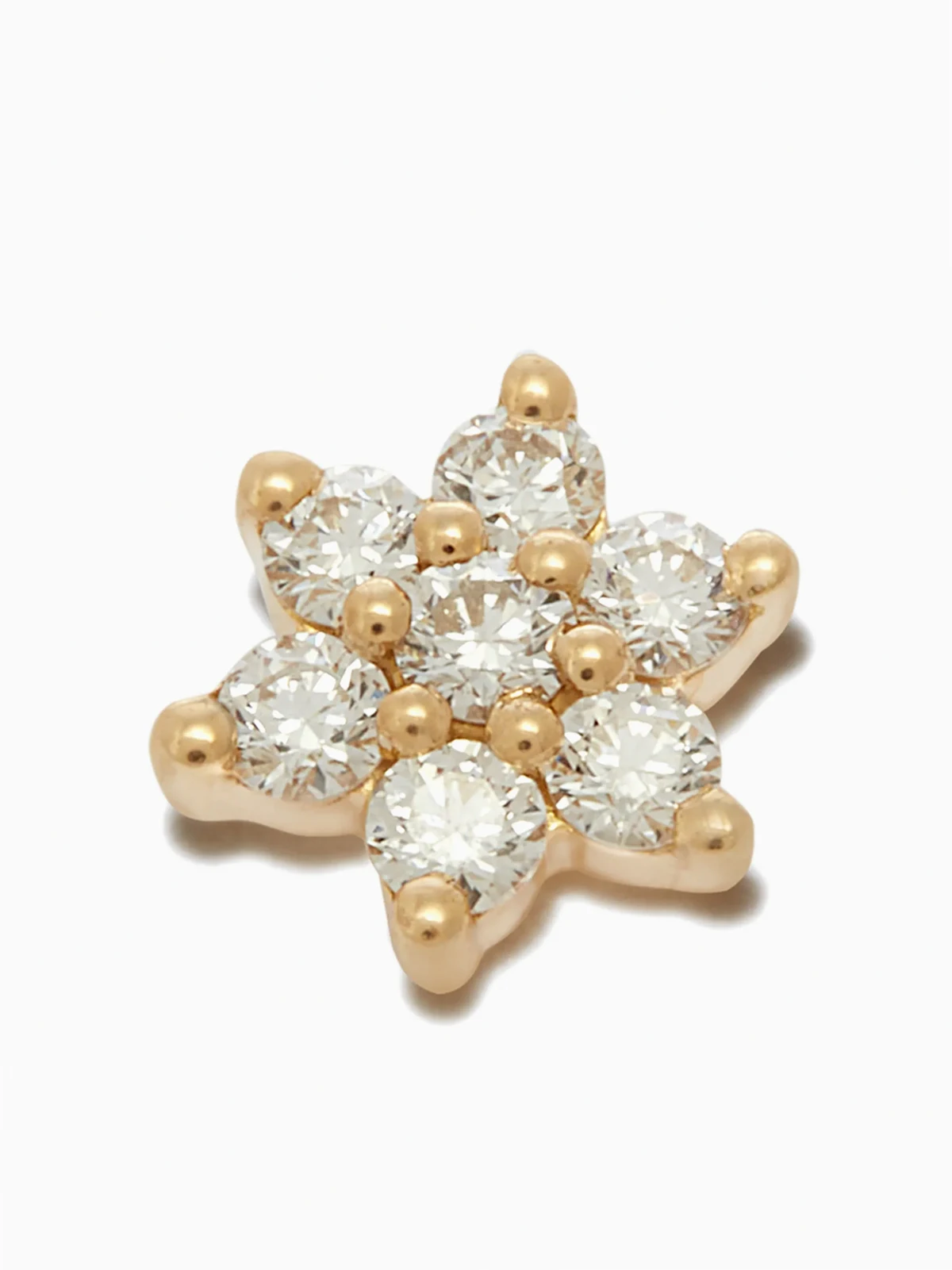 18kt yellow gold Flower diamond stud earring