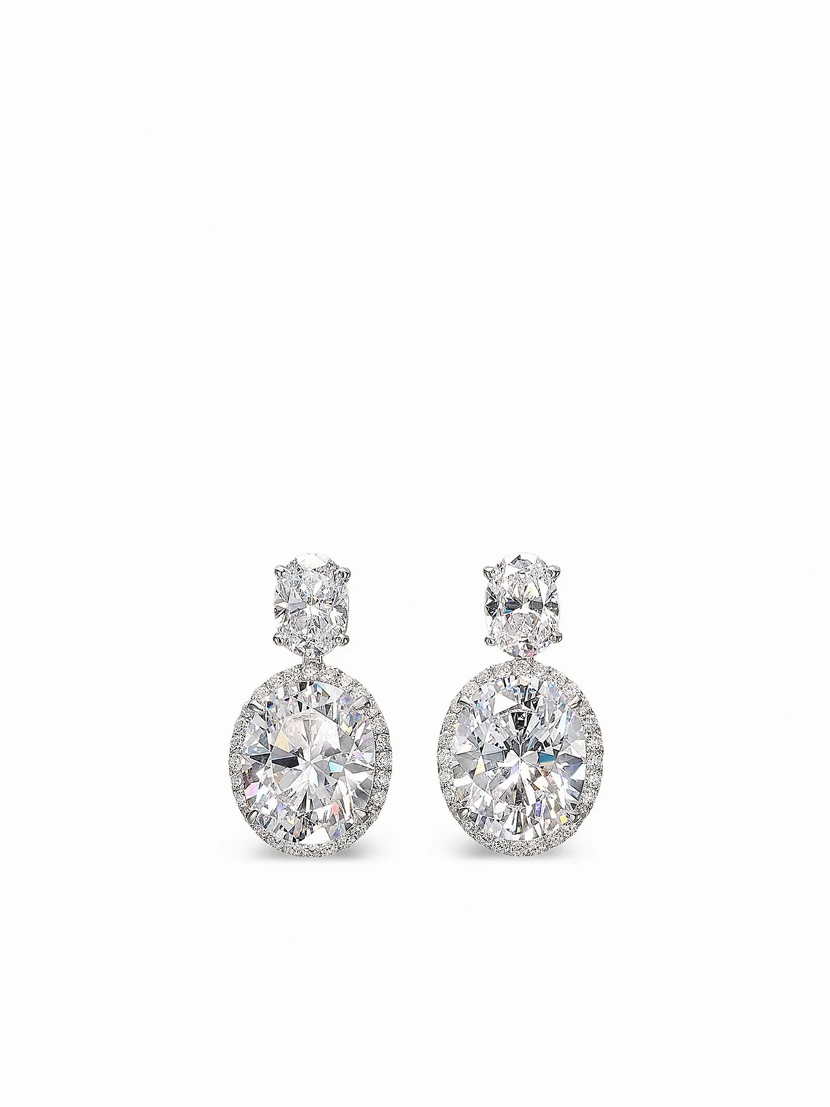 14kt white gold Celestial Halo diamond earrings