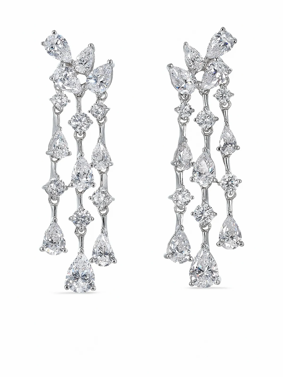18K white gold mini Chandelier diamond earrings