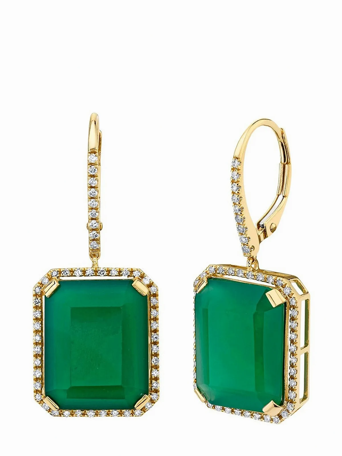 18kt yellow gold Portrait diamond earrings