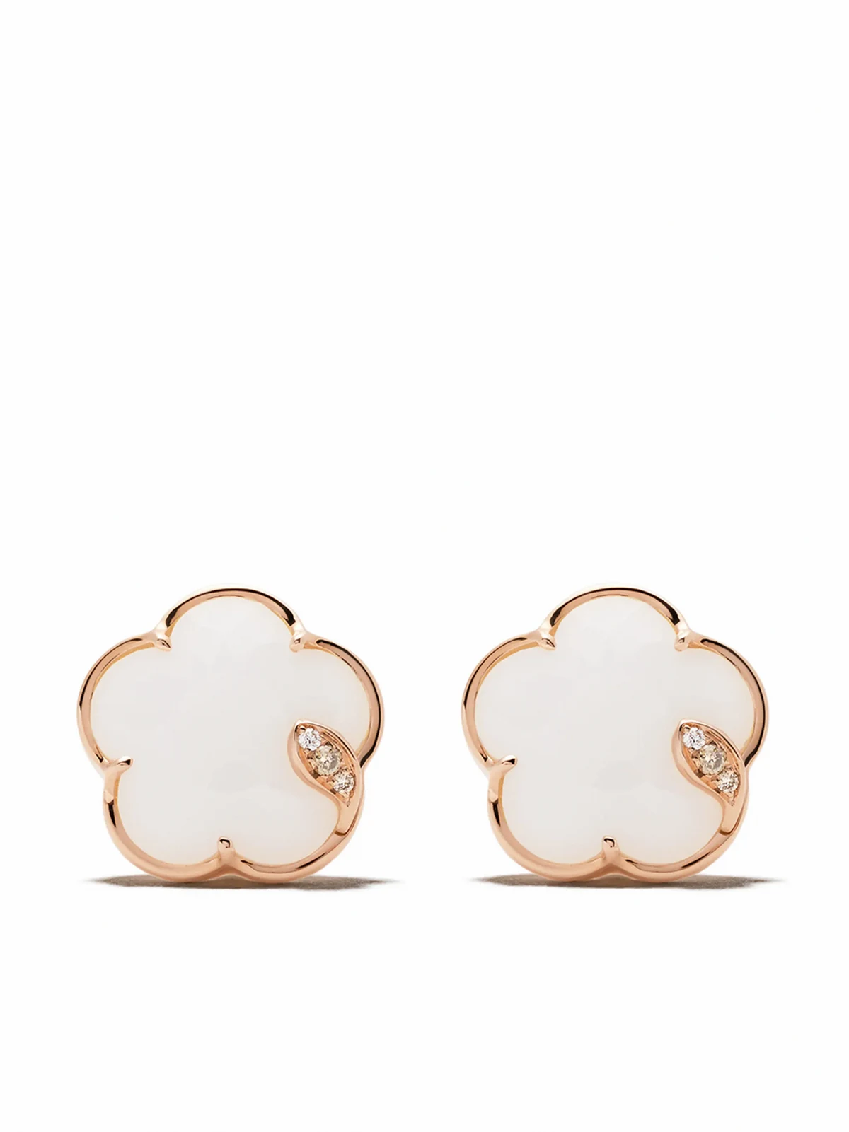 18kt rose gold Petit Joli agate and diamond studs