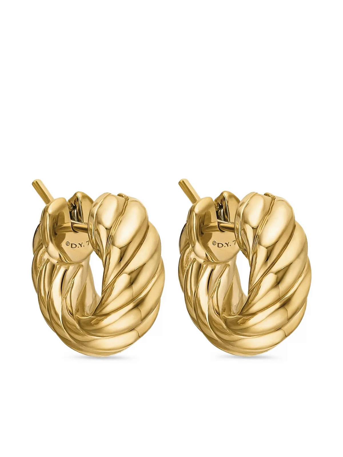 18kt Sculpted Cable Gelbgoldcreolen 14,4mm