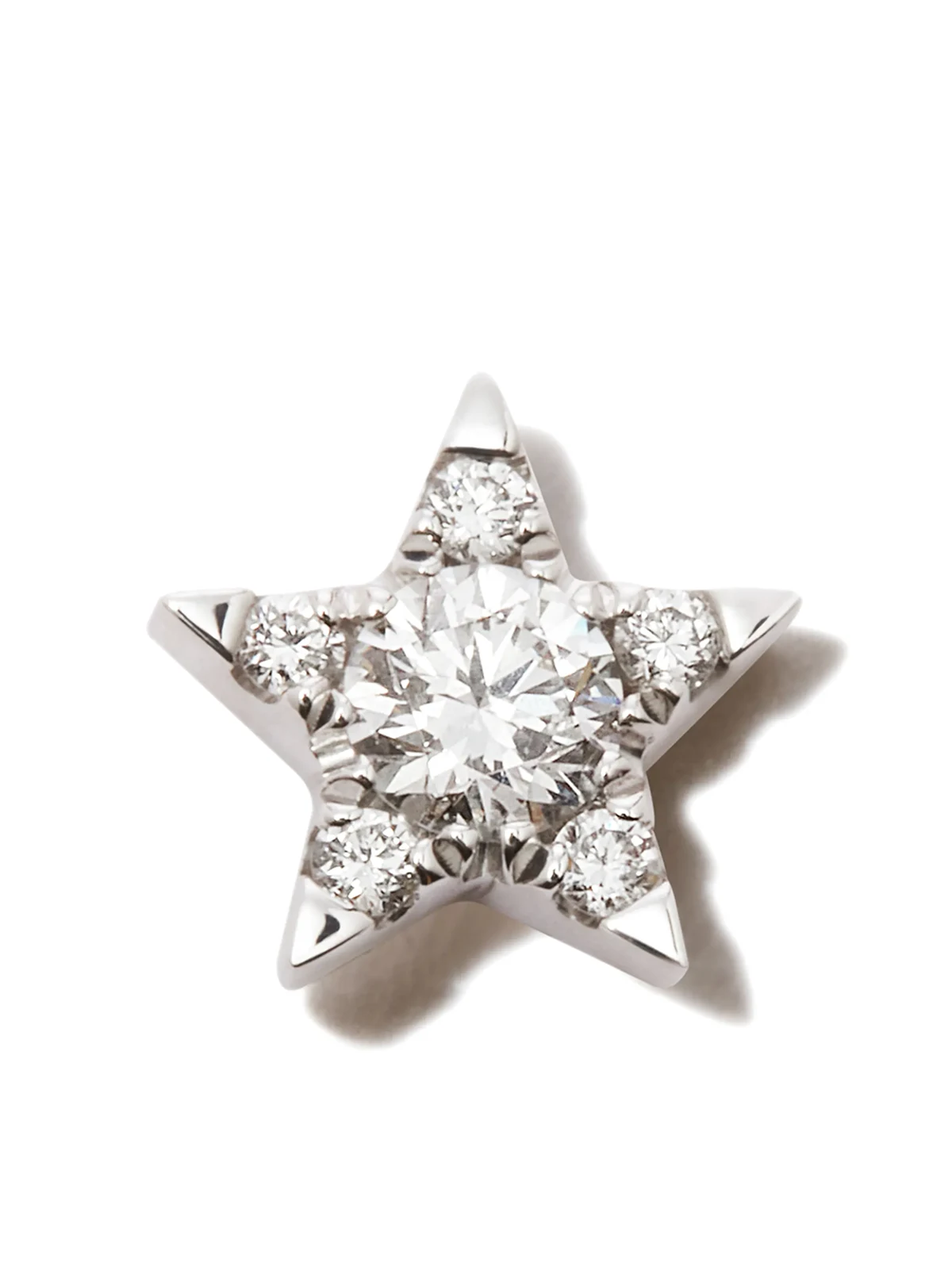 18kt white gold Star stud earring