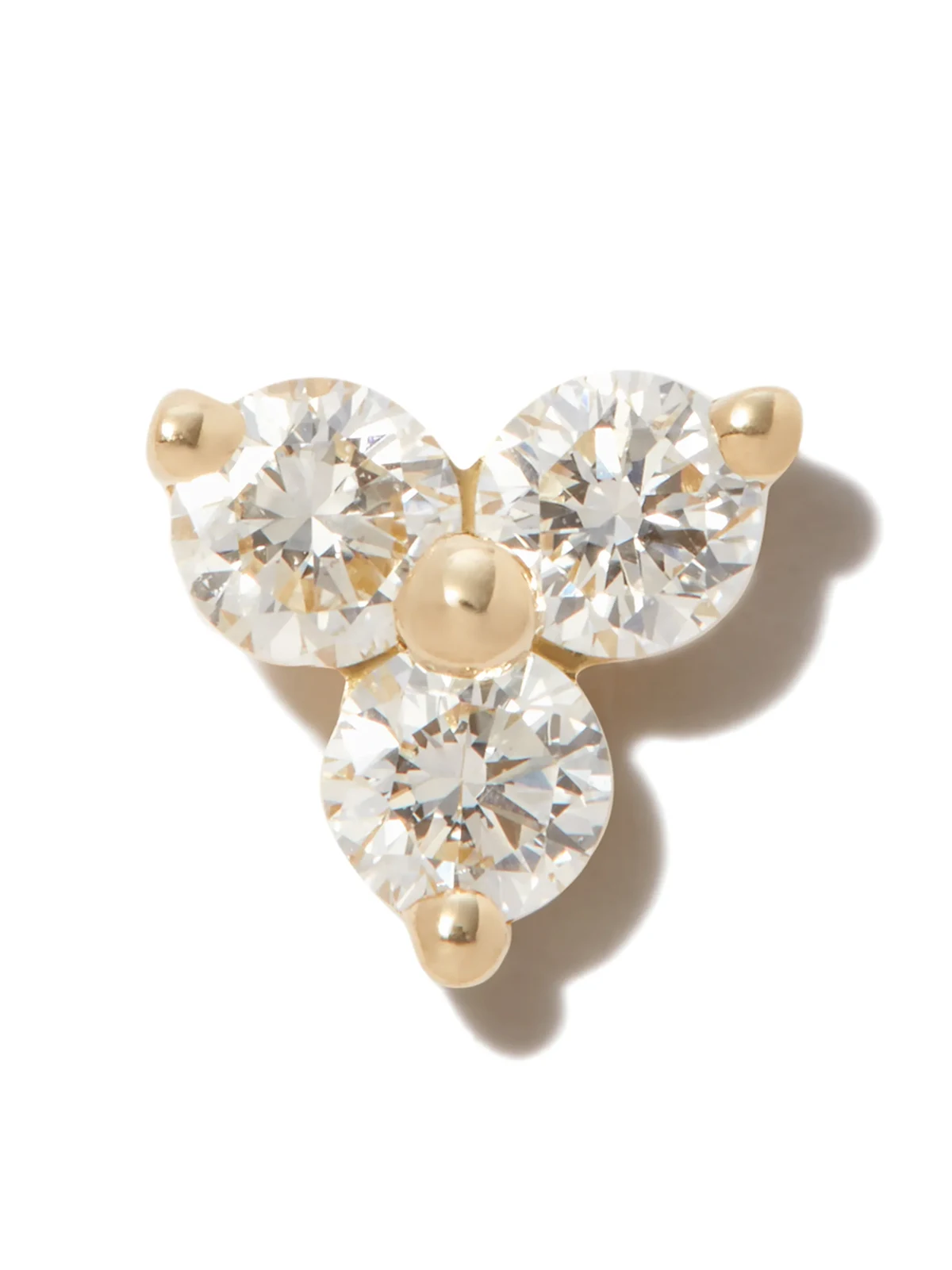 18kt yellow gold Trinity stud earring