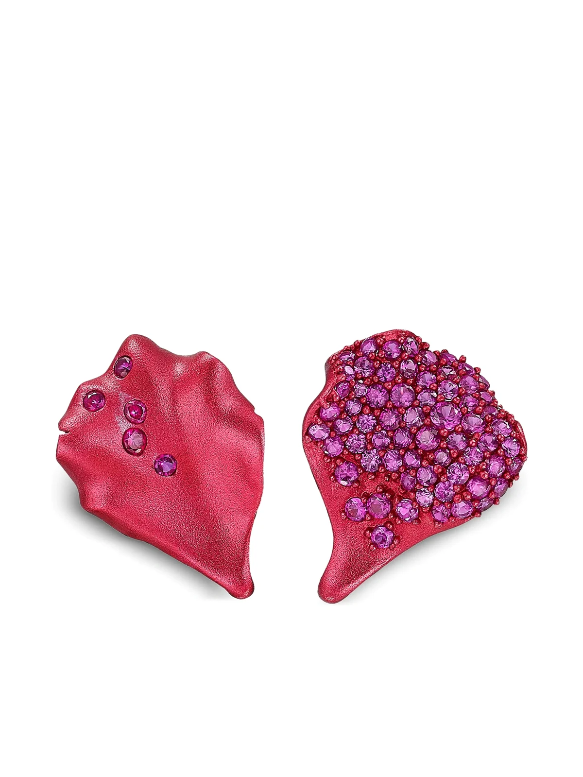 14kt Petal Gelbgoldohrringe mit Rubin