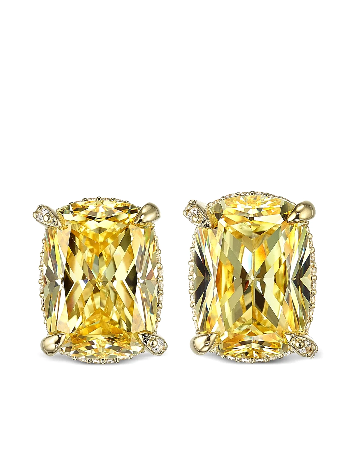 18kt yellow gold vermeil Wing diamond earrings