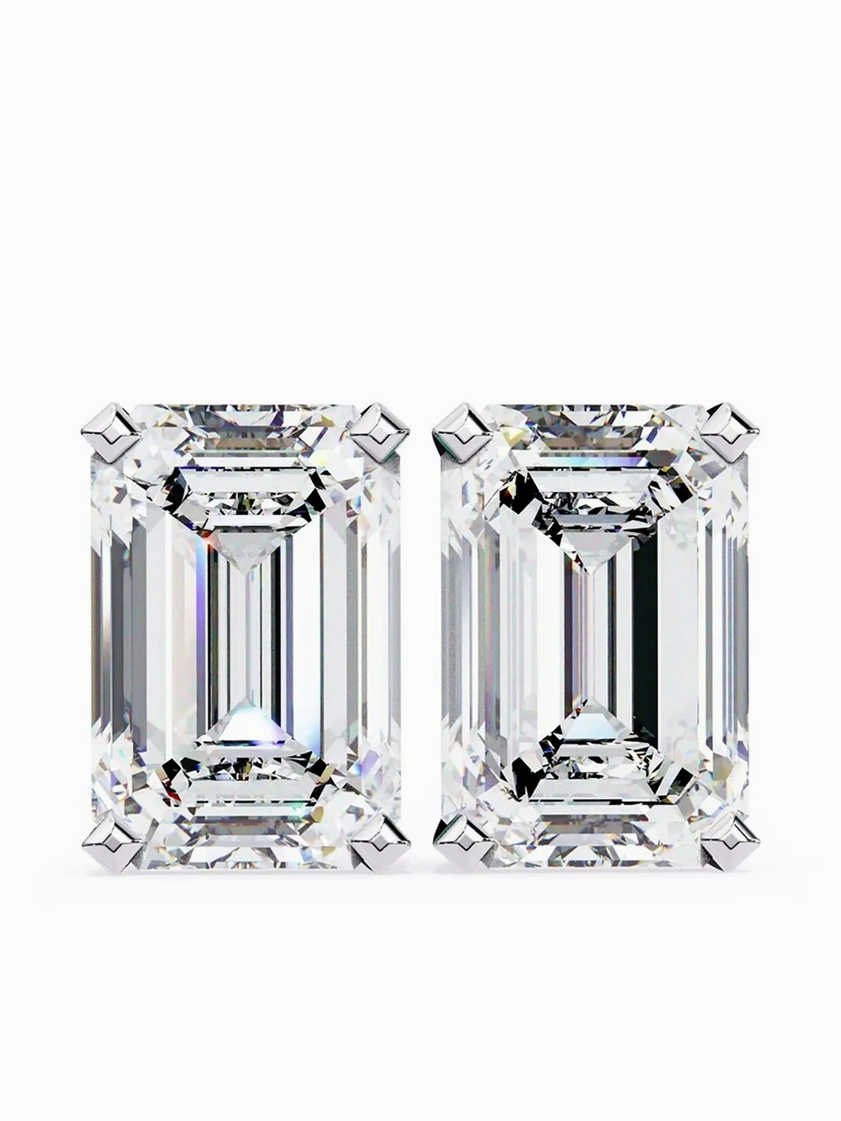 14K white gold diamond stud earrings