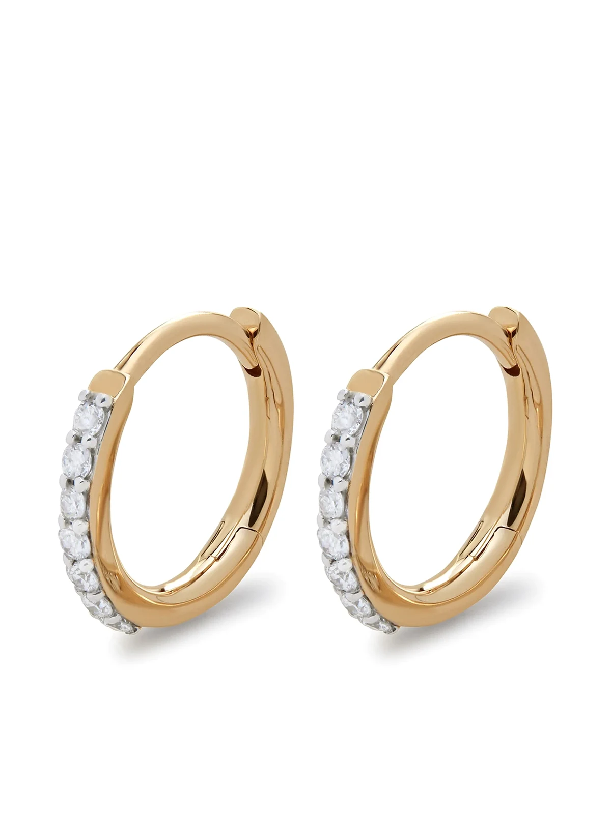 14kt Yellow Gold Diamond Huggie Earrings