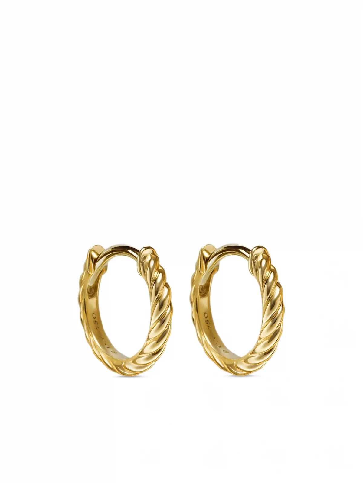 18kt Sculpted Cable Micro Gelbgoldcreolen (10,7mm)