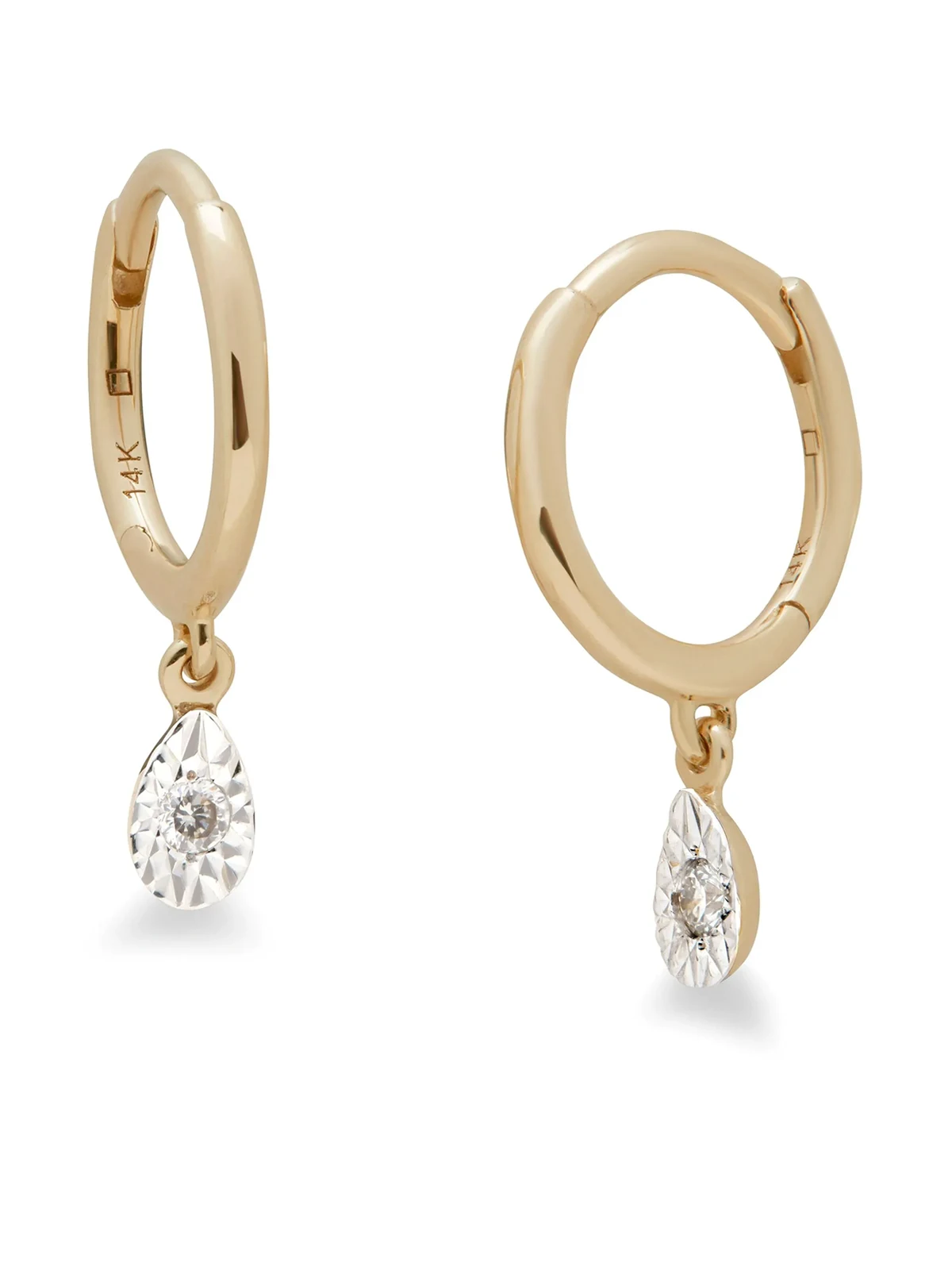 14kt recycled yellow gold diamond earrings