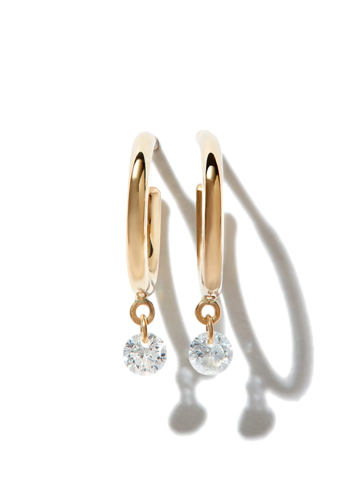 18kt yellow gold diamond hoop earrings