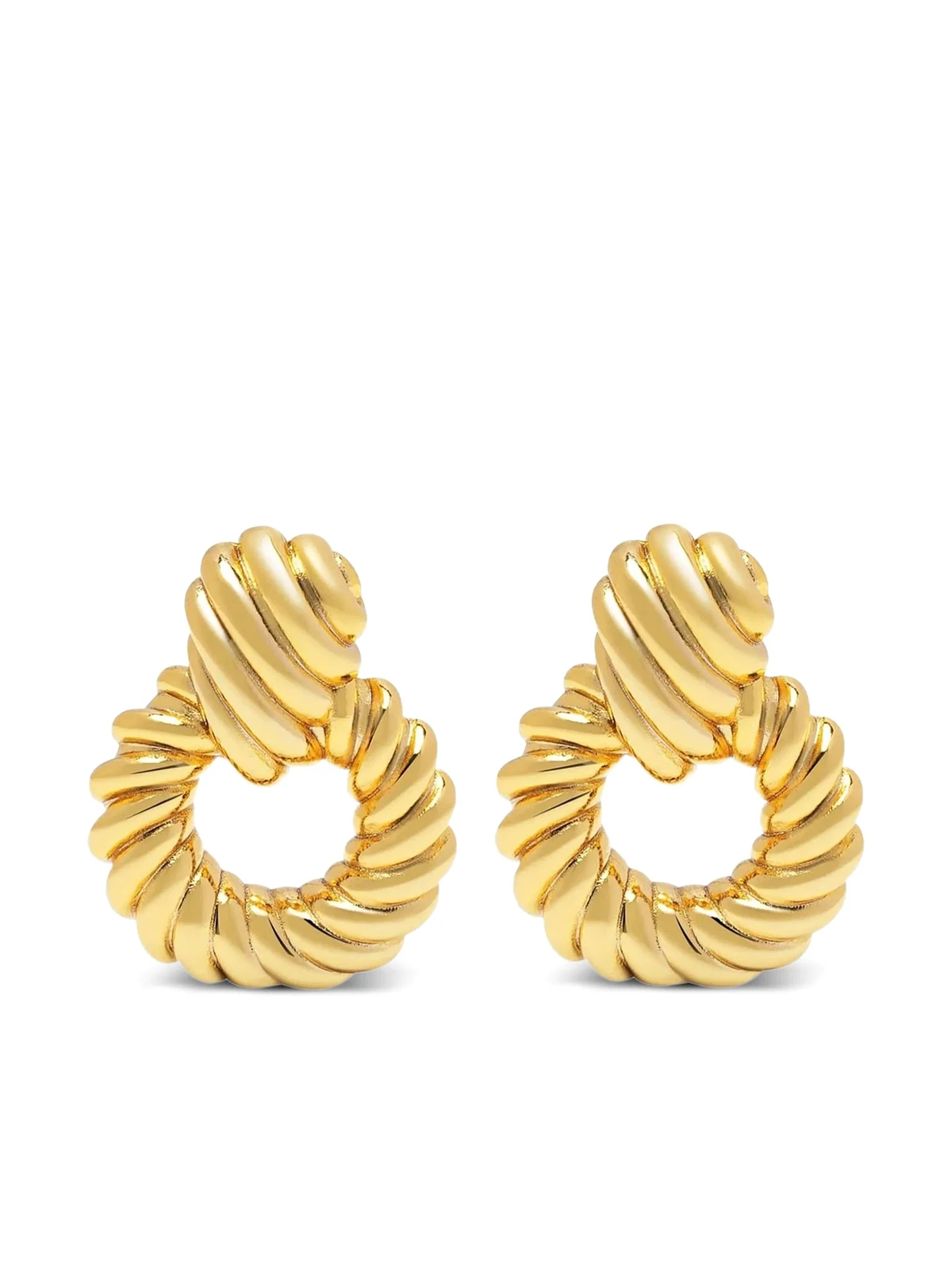 18kt yellow gold twisted rope earrings