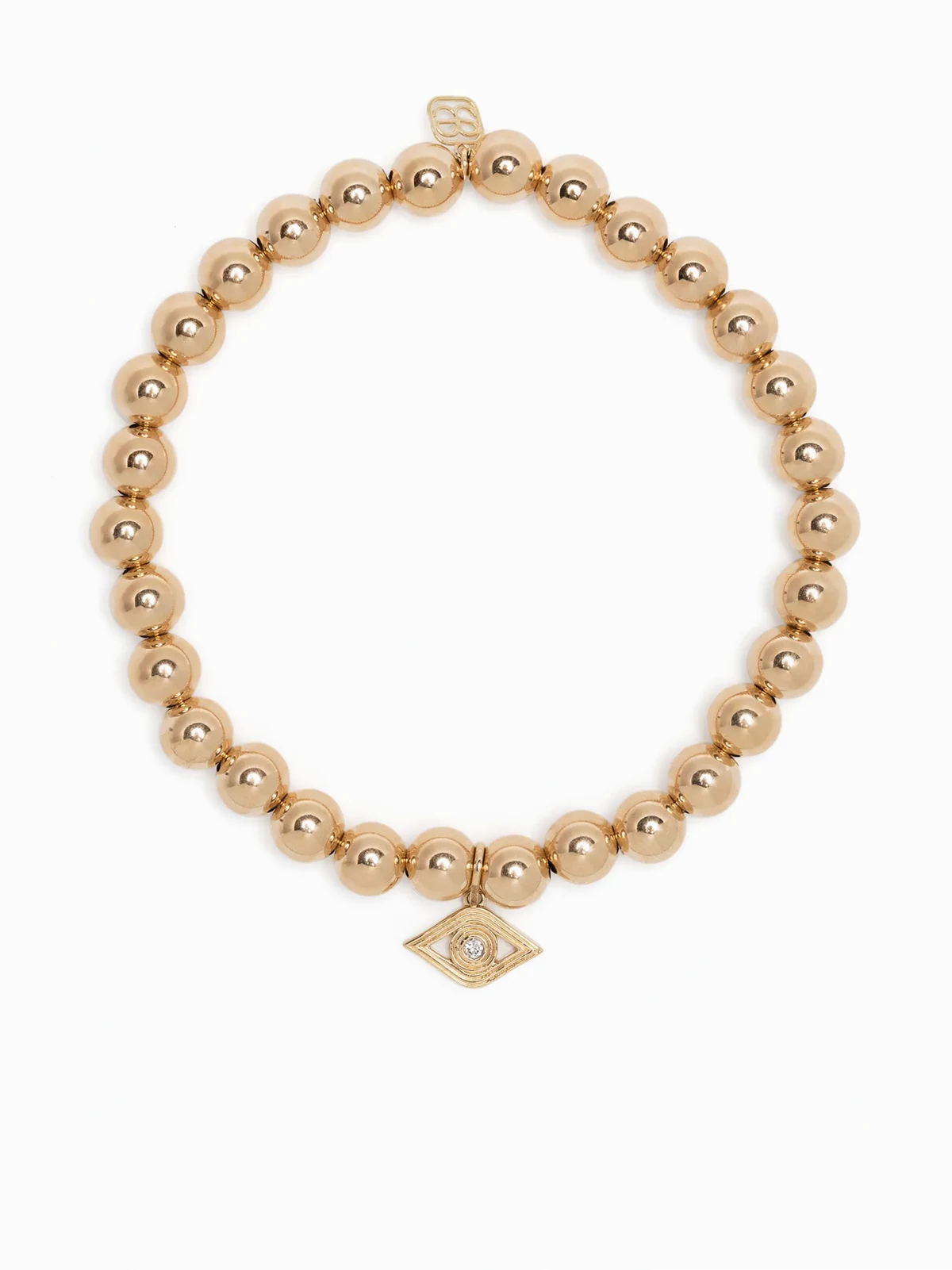 14kt yellow gold Evil Eye diamond charm bracelet